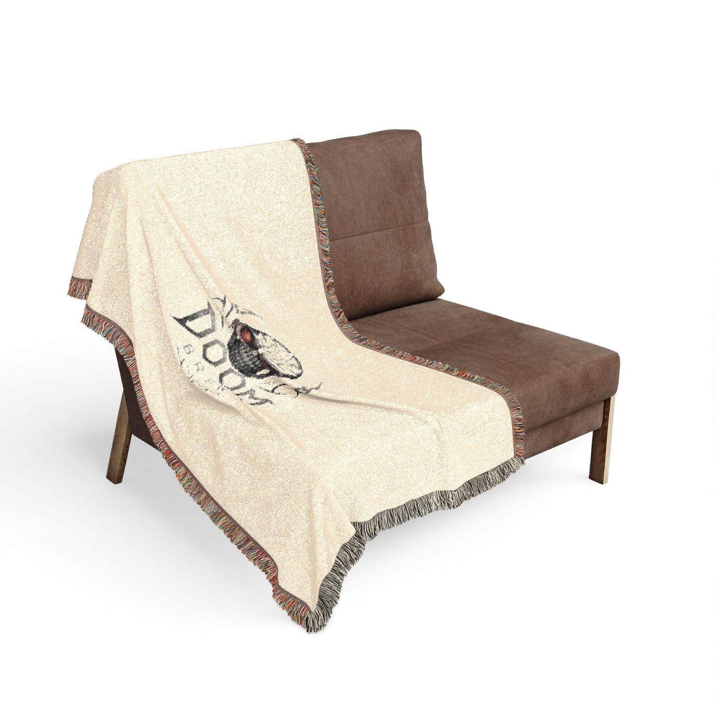 Skull Crest Woven Blanket — Gothic Skull Emblem Throw