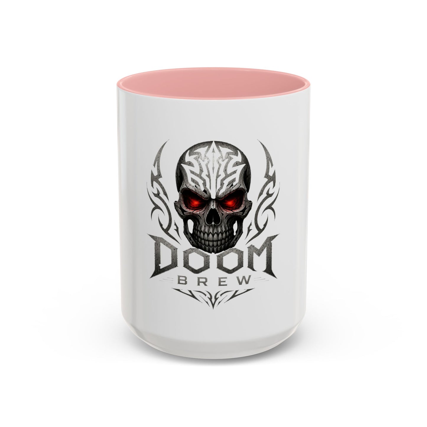 Doom Brew Skull Coffee Mug — Gothic Red-Eye 11/15oz Accent Mug