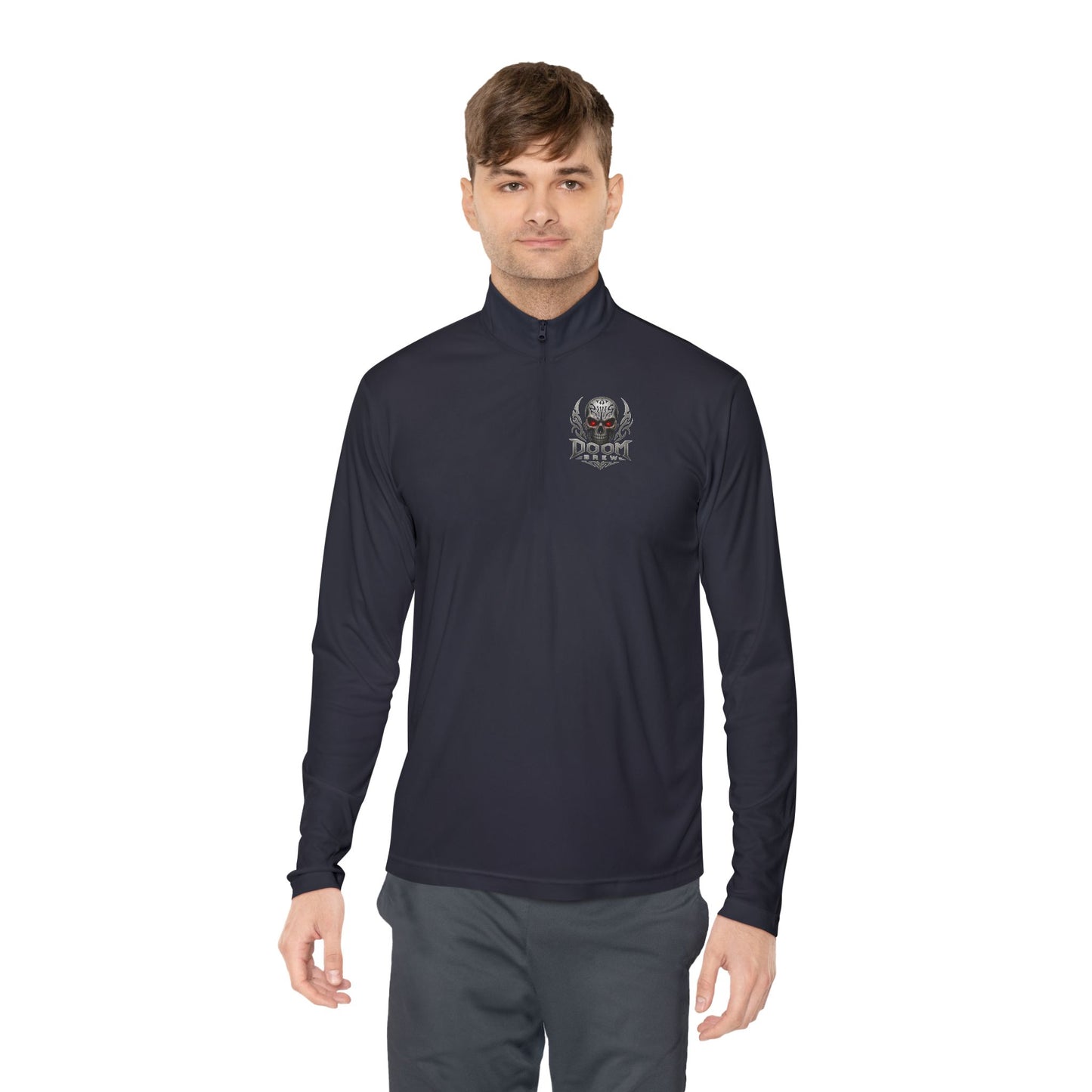 Skull Crest Quarter-Zip Pullover | Doom Brew Official Merch