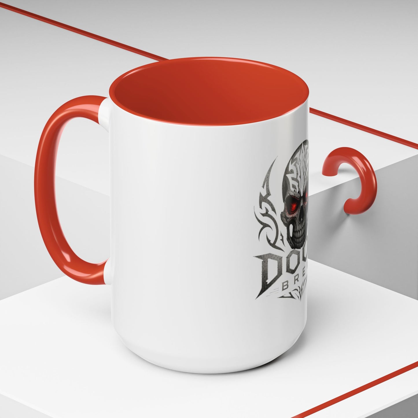 Doom Brew Skull Coffee Mug — Gothic Red-Eye 11/15oz Accent Mug