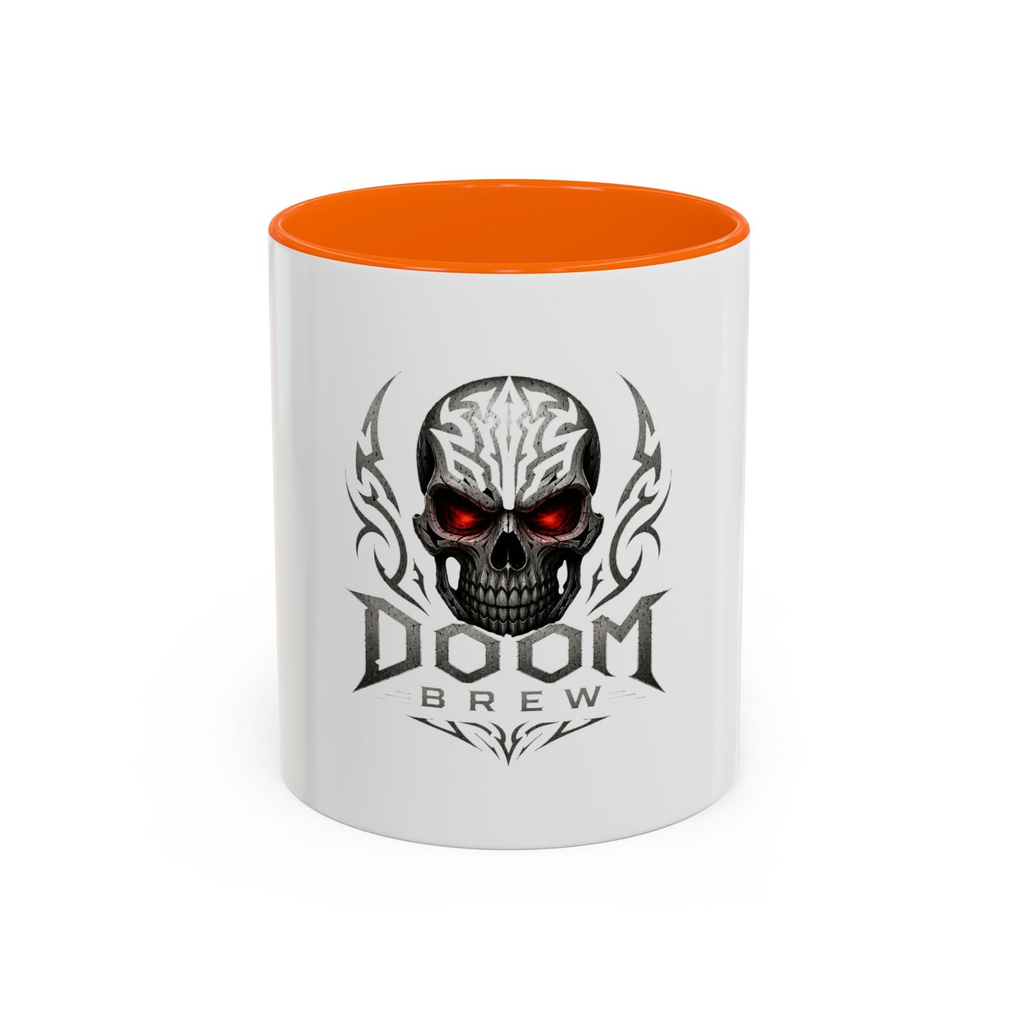Doom Brew Skull Coffee Mug — Gothic Red-Eye 11/15oz Accent Mug
