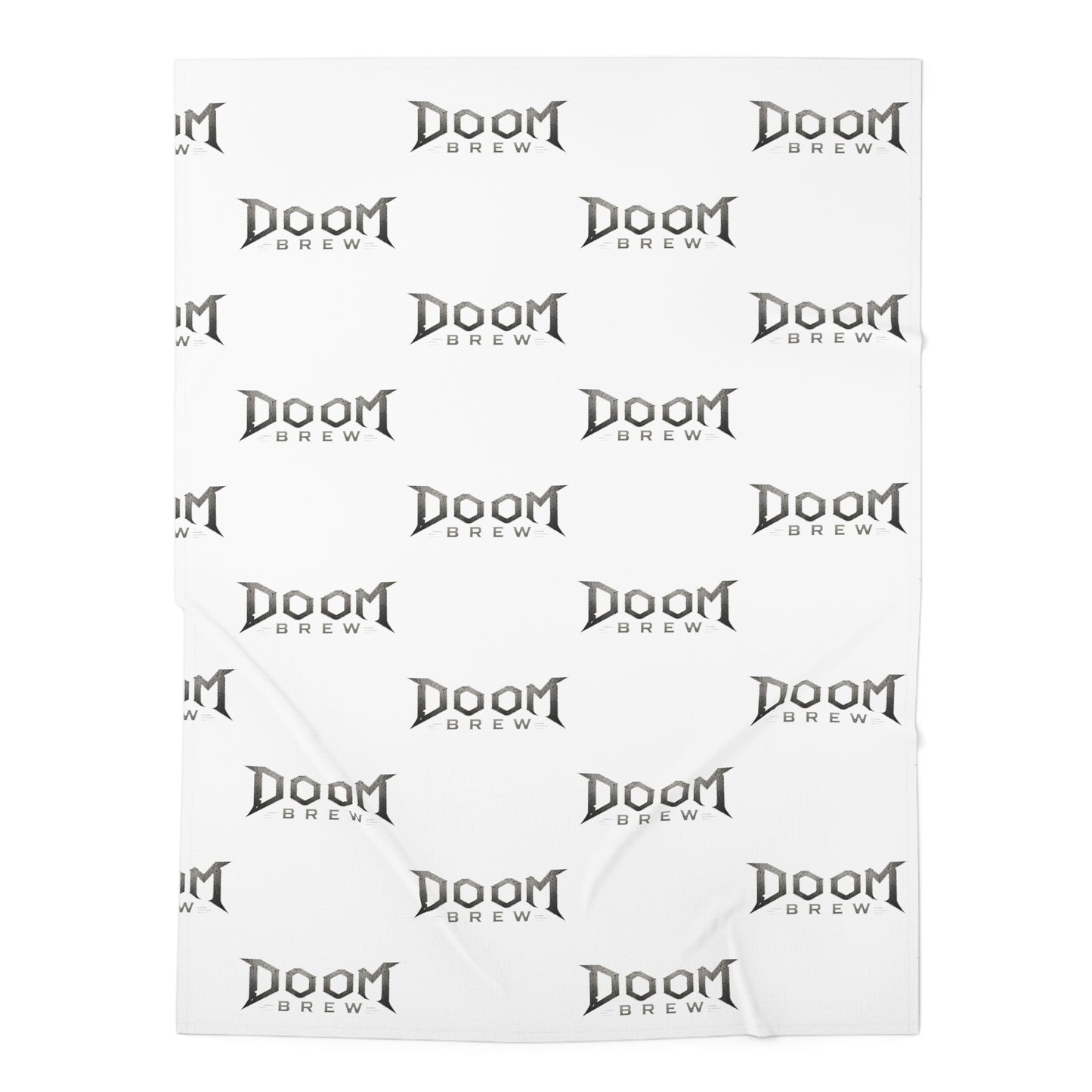 Baby Swaddle Blanket — 'Doom Brew' Gothic Logo Repeat Newborn Swaddle