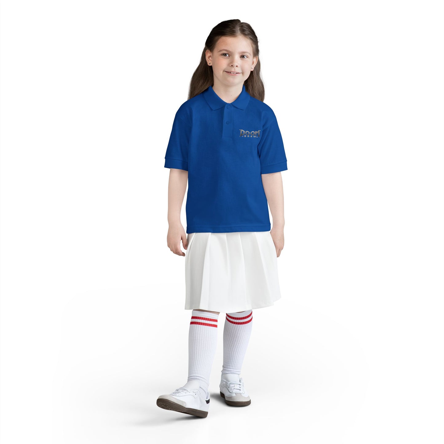 Youth Polo — 'Doom Brew' Logo Kids Jersey Polo Shirt