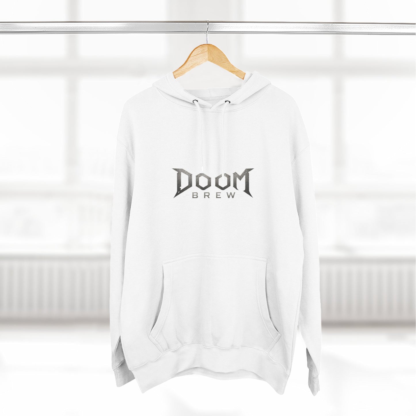 Doom Brew Hoodie — Gothic Logo Fleece Pullover