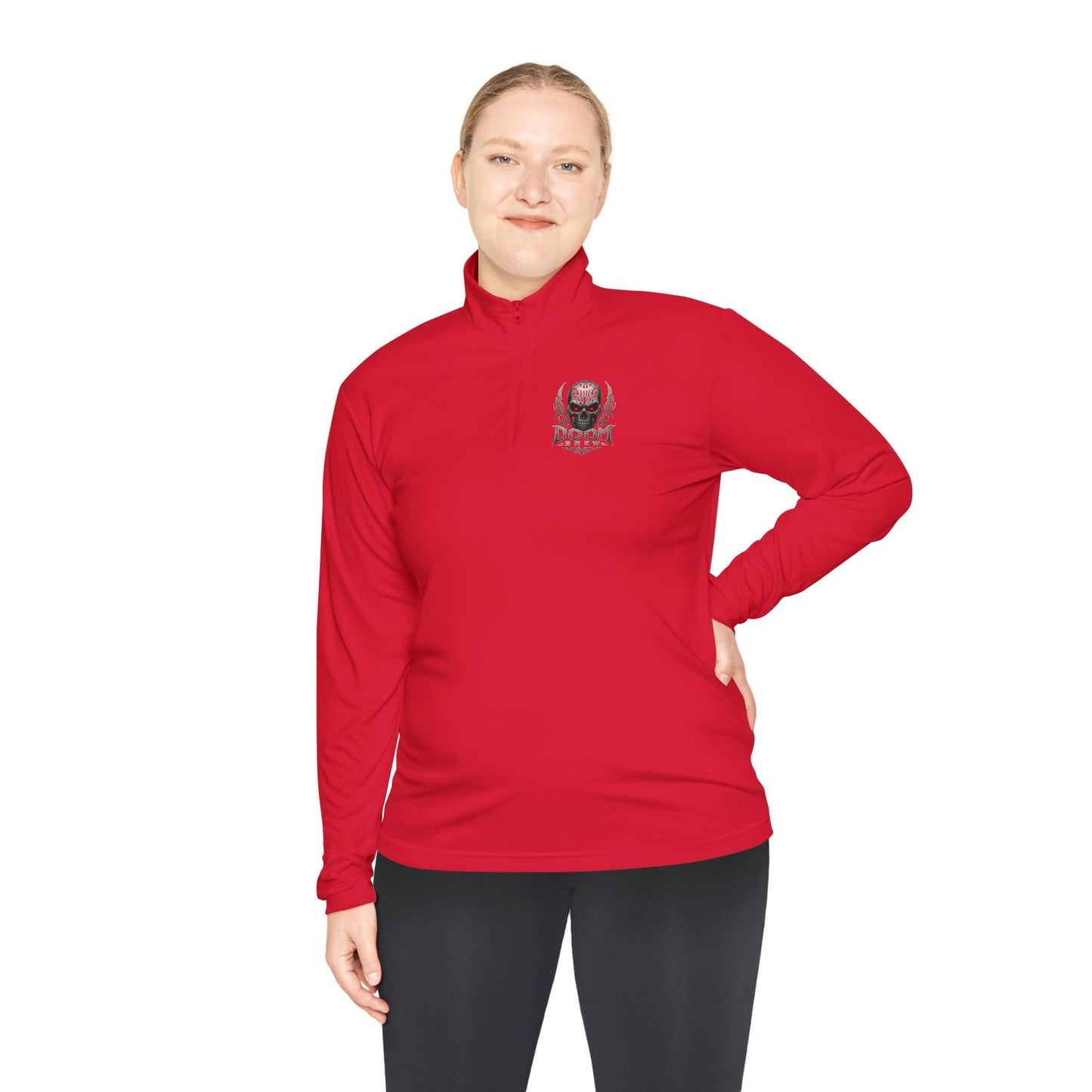 Skull Crest Quarter-Zip Pullover | Doom Brew Official Merch