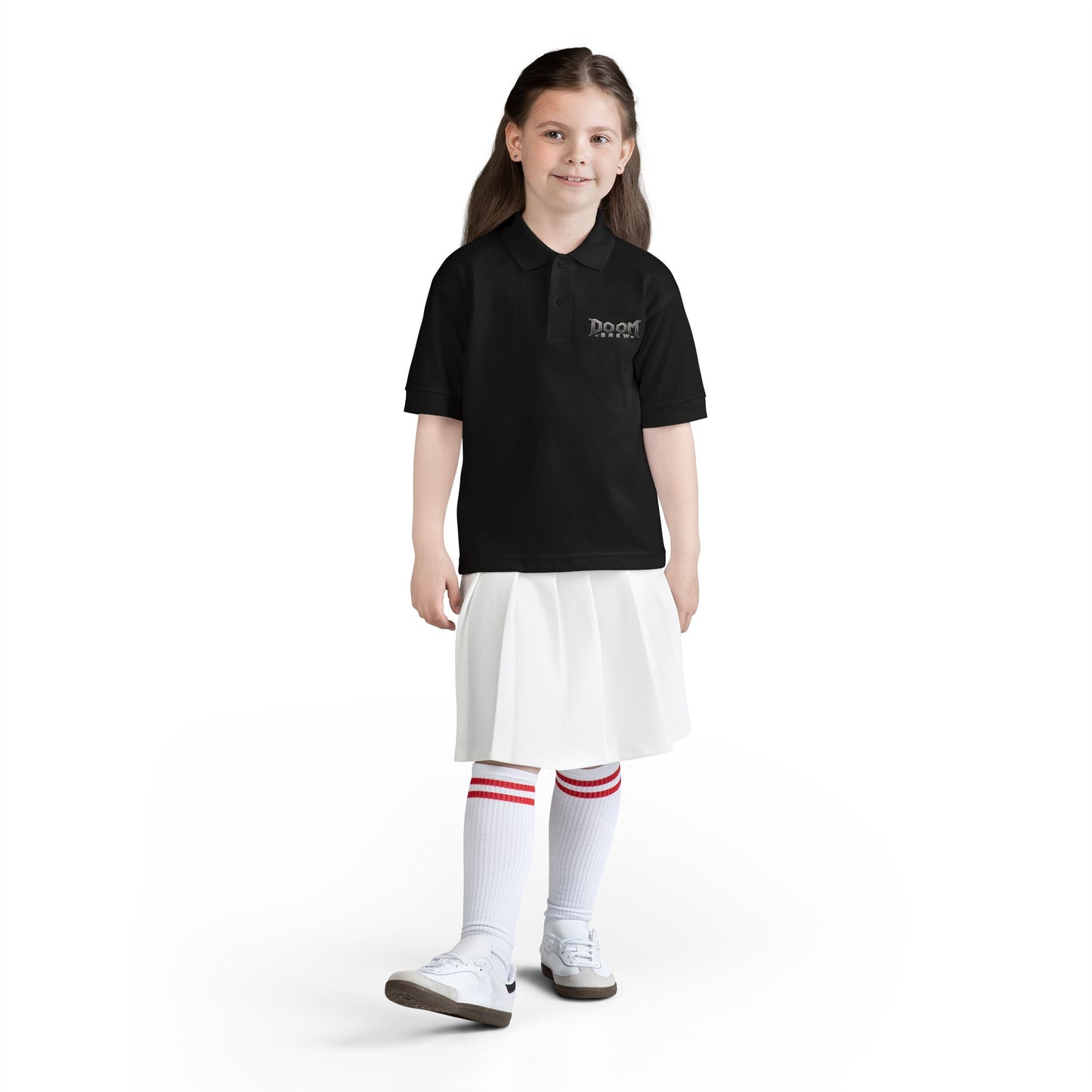 Youth Polo — 'Doom Brew' Logo Kids Jersey Polo Shirt