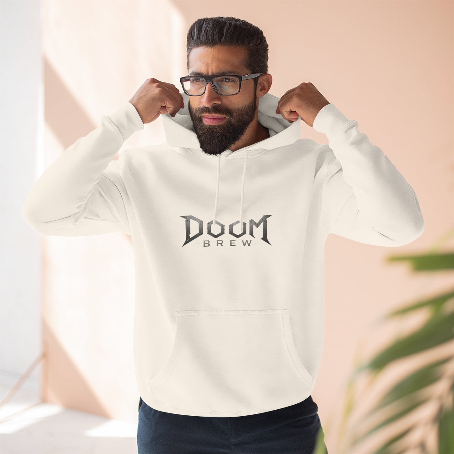Doom Brew Hoodie — Gothic Logo Fleece Pullover