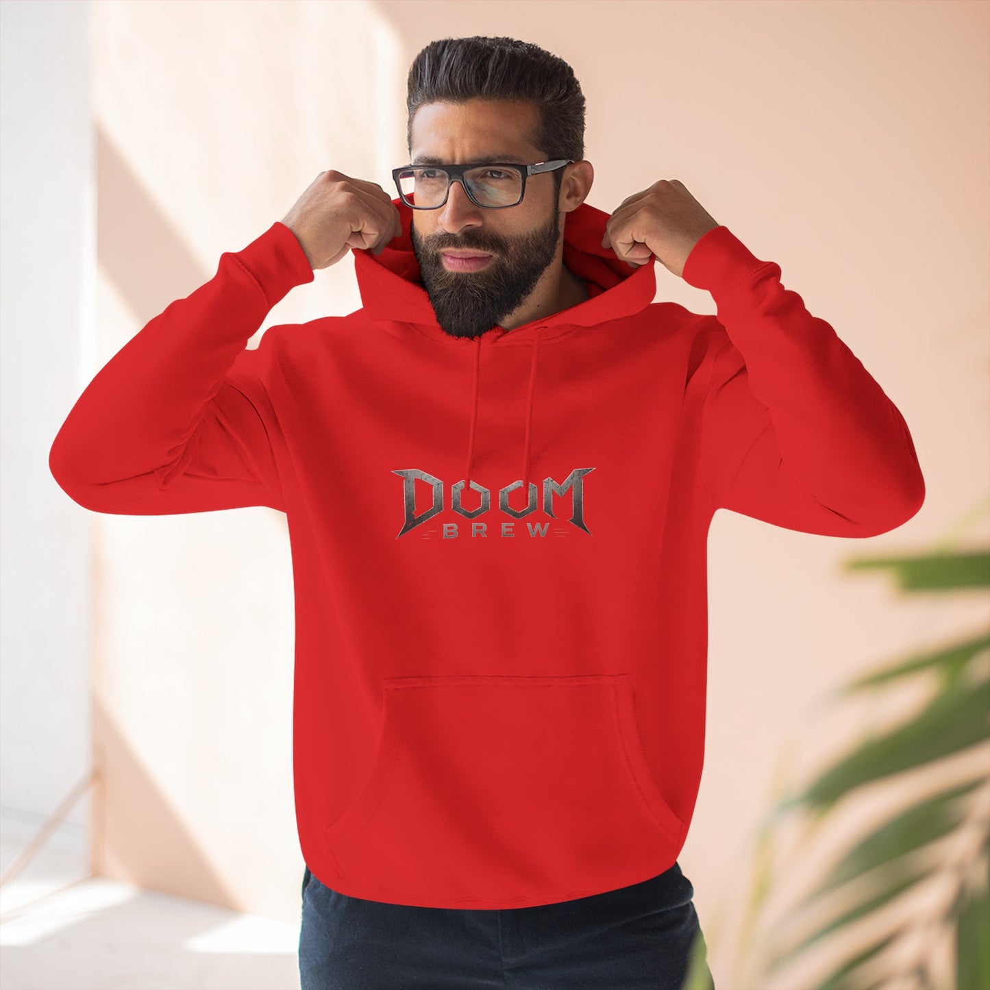 Doom Brew Hoodie — Gothic Logo Fleece Pullover