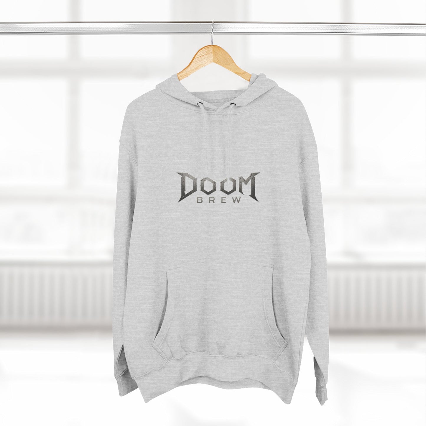 Doom Brew Hoodie — Gothic Logo Fleece Pullover