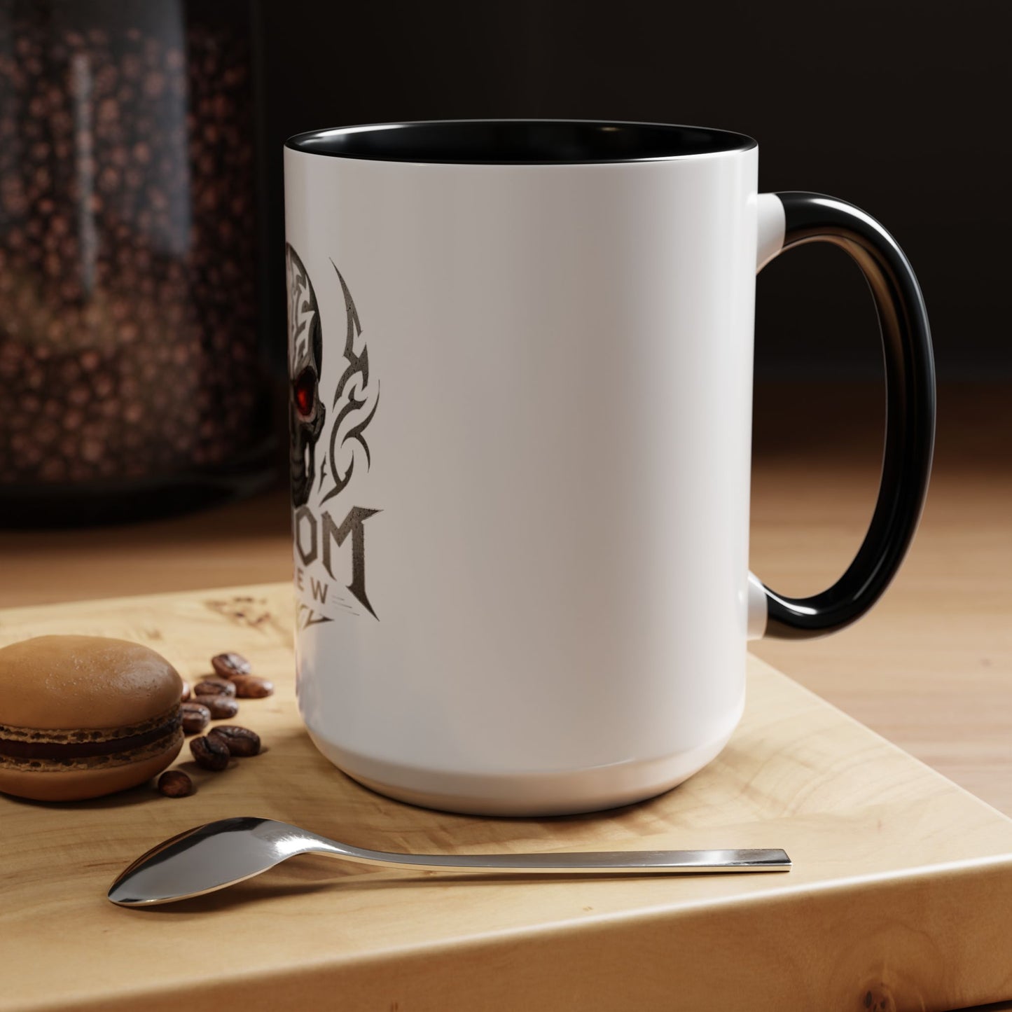 Doom Brew Skull Coffee Mug — Gothic Red-Eye 11/15oz Accent Mug