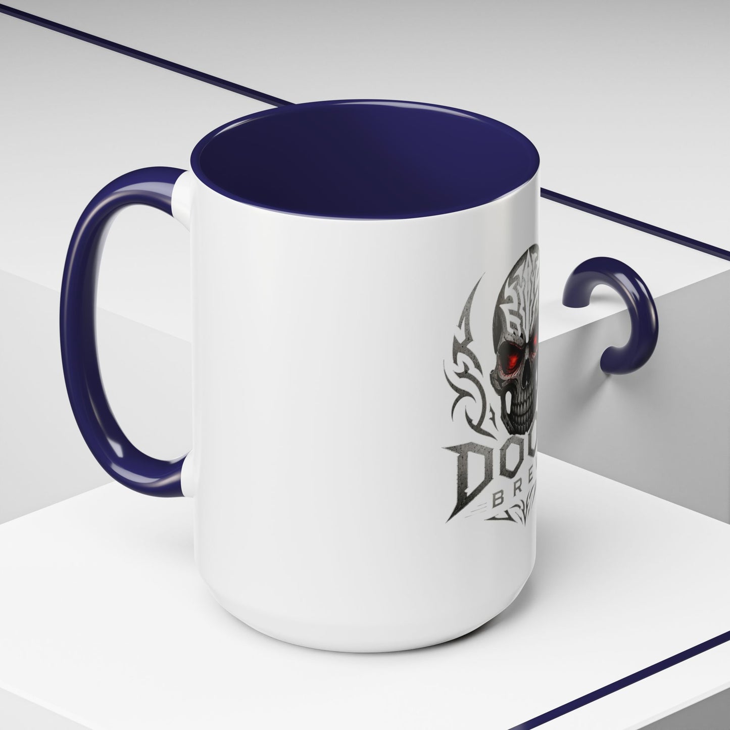 Doom Brew Skull Coffee Mug — Gothic Red-Eye 11/15oz Accent Mug