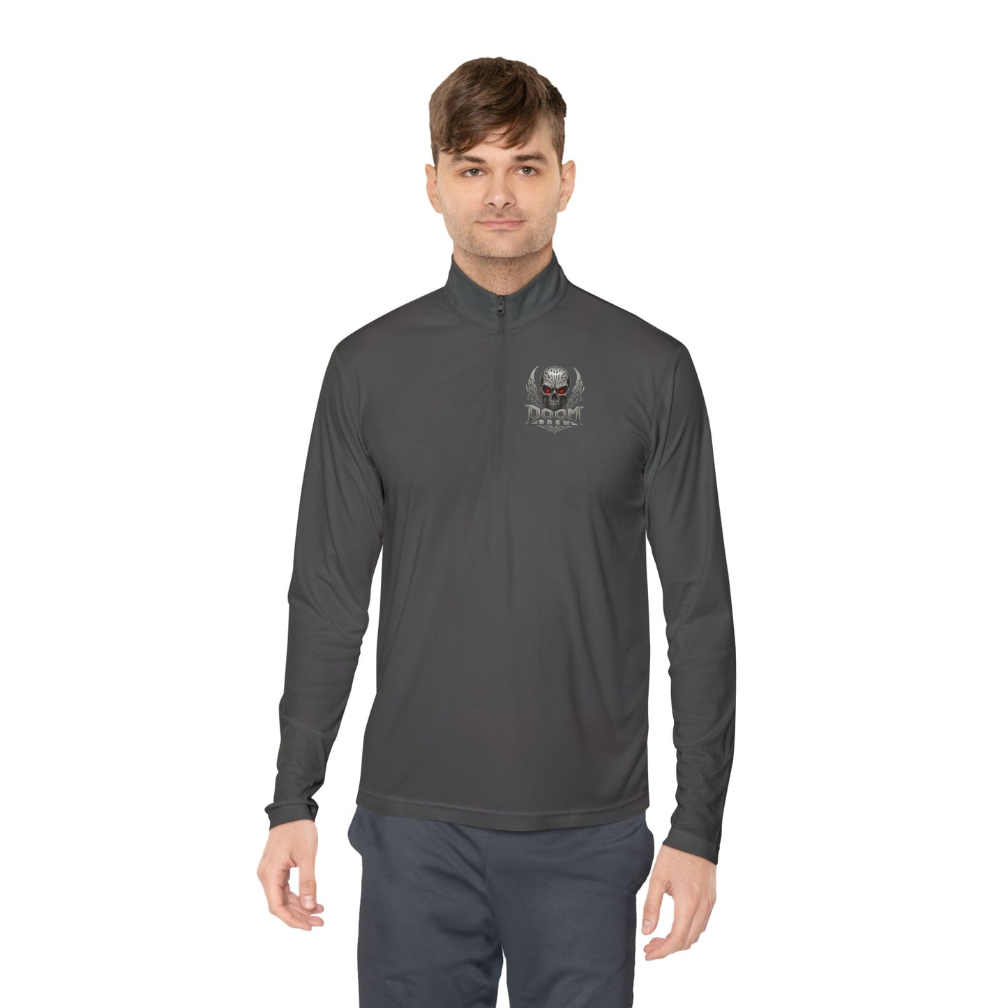 Skull Crest Quarter-Zip Pullover | Doom Brew Official Merch