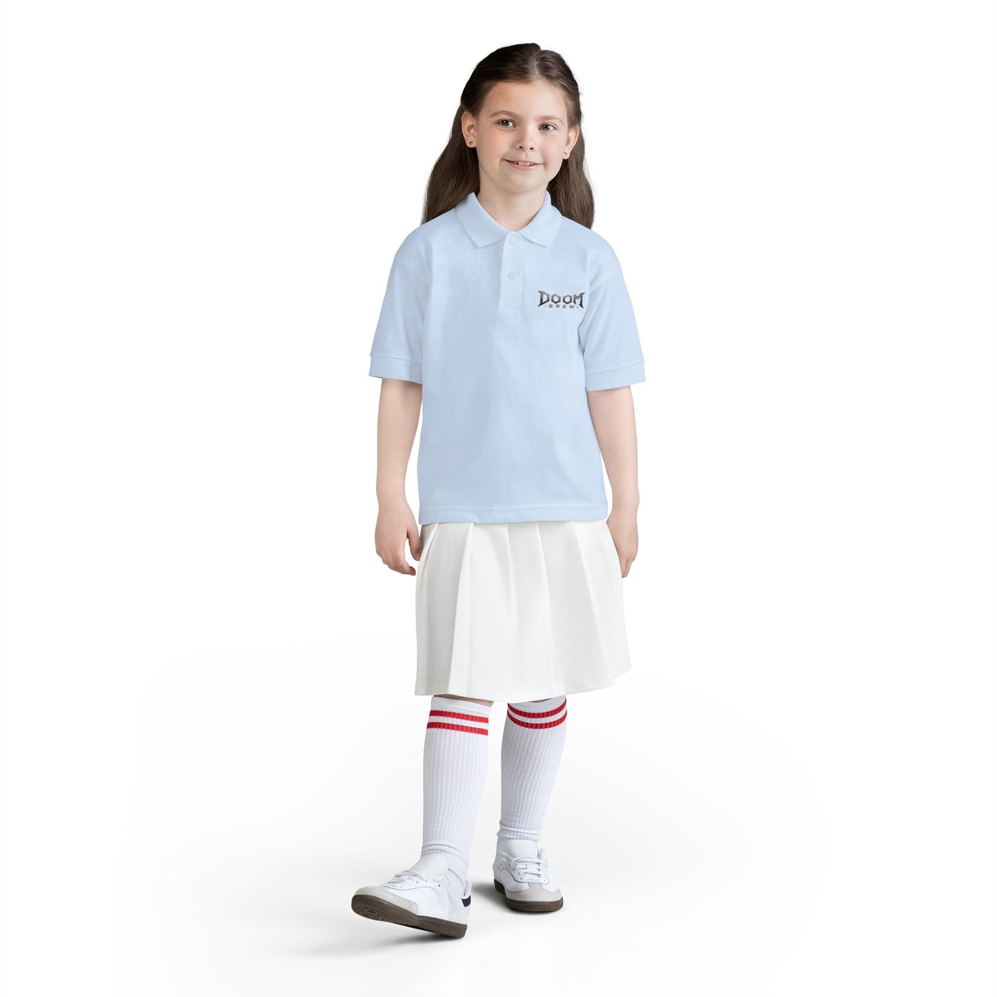 Youth Polo — 'Doom Brew' Logo Kids Jersey Polo Shirt