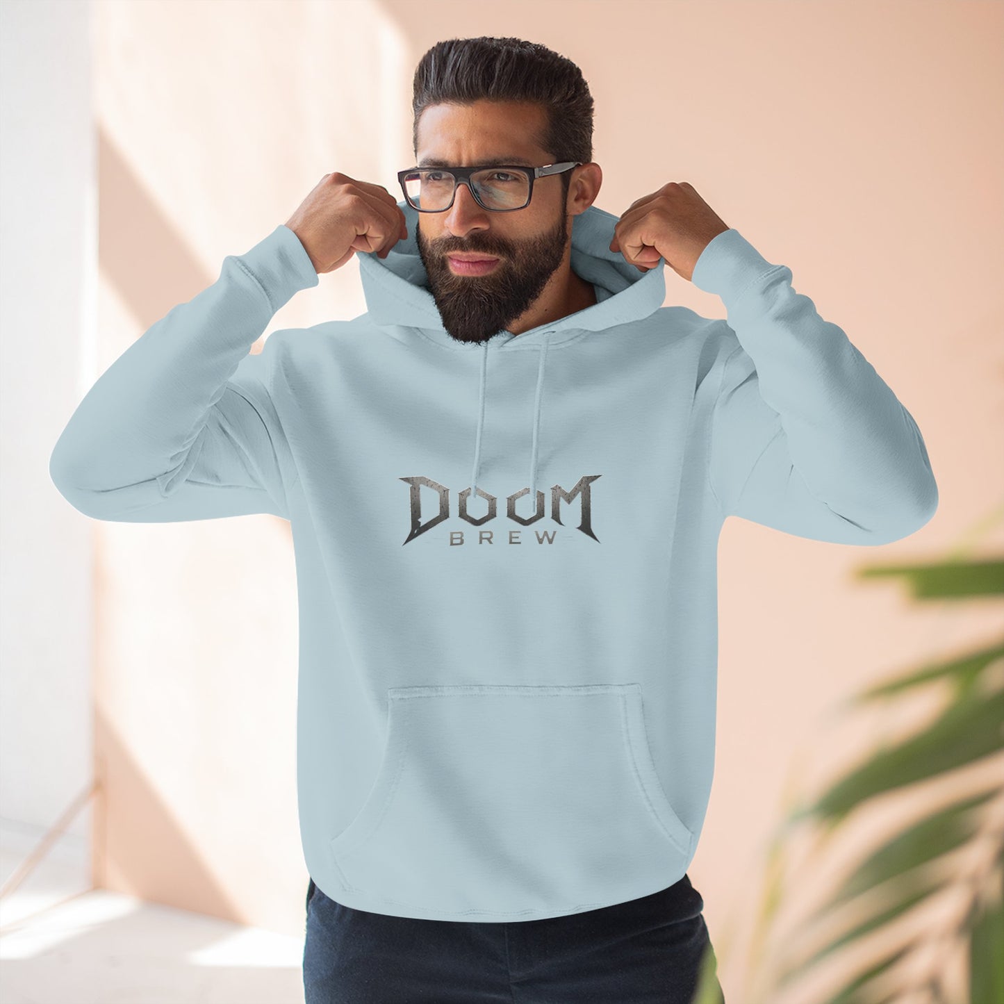 Doom Brew Hoodie — Gothic Logo Fleece Pullover