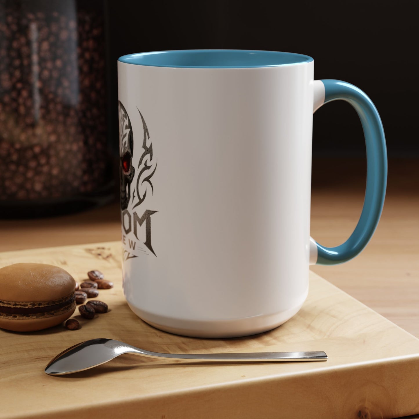 Doom Brew Skull Coffee Mug — Gothic Red-Eye 11/15oz Accent Mug