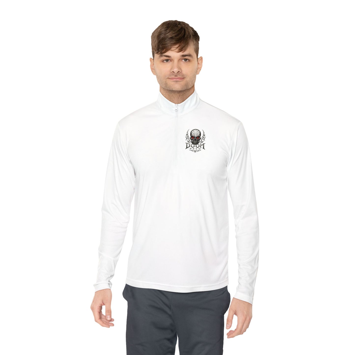 Skull Crest Quarter-Zip Pullover | Doom Brew Official Merch