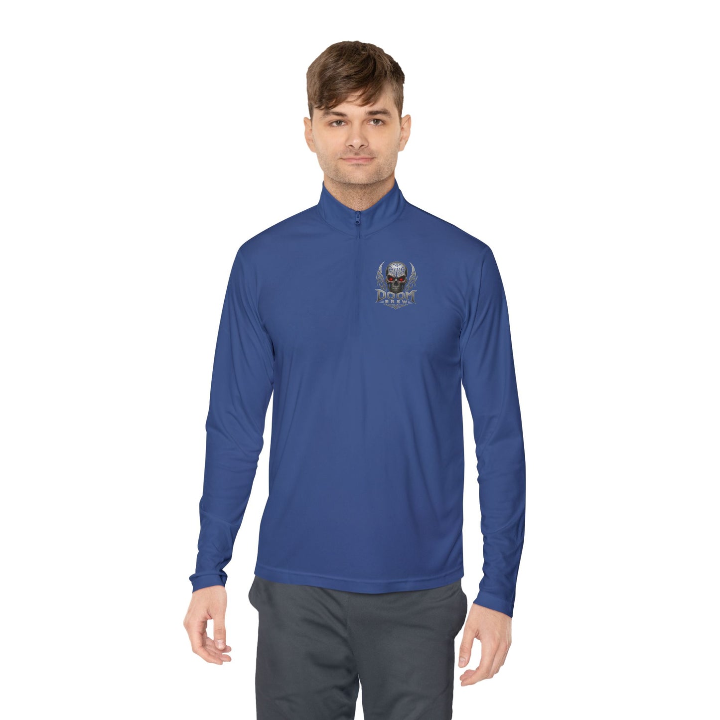 Skull Crest Quarter-Zip Pullover | Doom Brew Official Merch