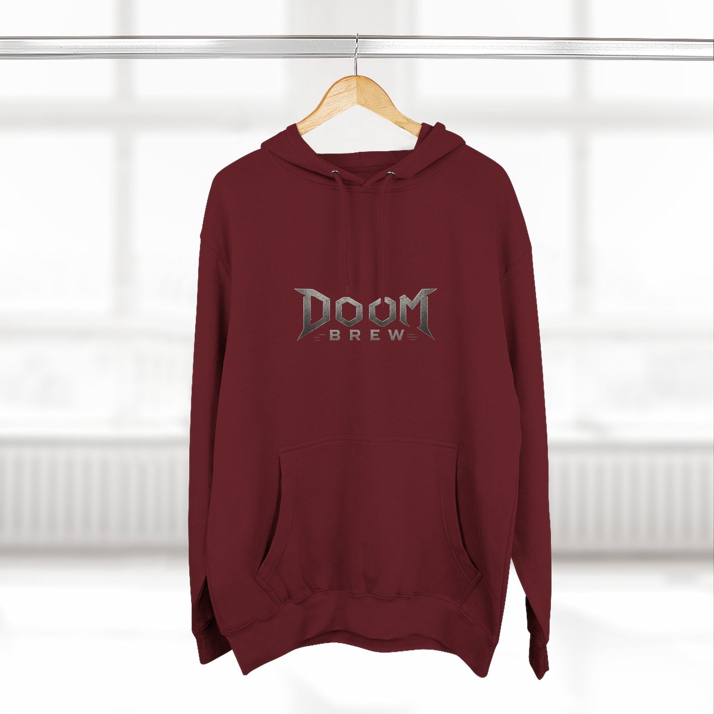 Doom Brew Hoodie — Gothic Logo Fleece Pullover