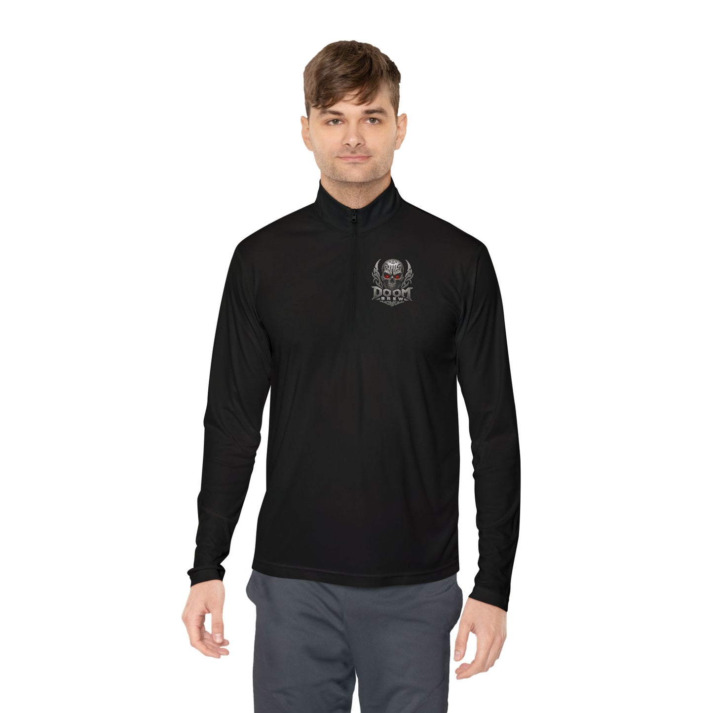 Skull Crest Quarter-Zip Pullover | Doom Brew Official Merch