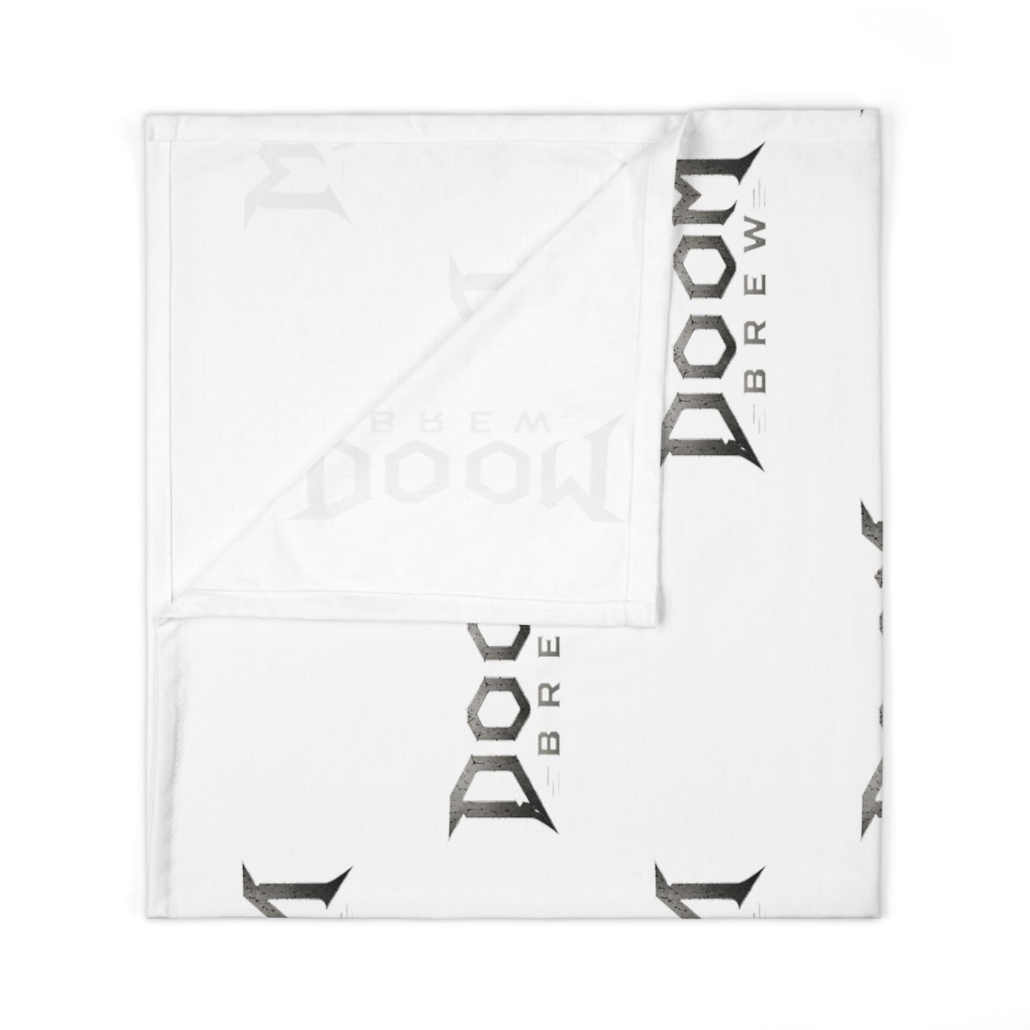 Baby Swaddle Blanket — 'Doom Brew' Gothic Logo Repeat Newborn Swaddle