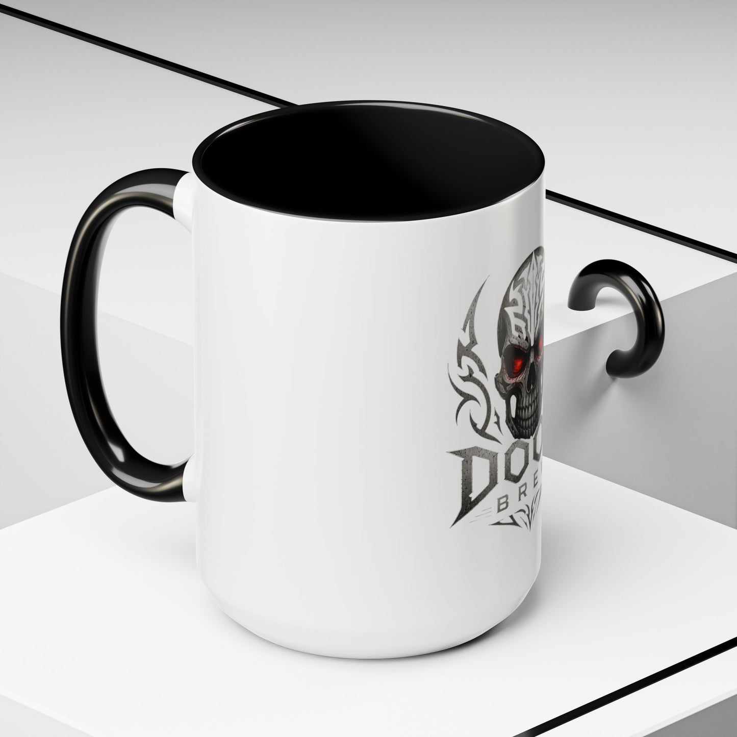 Doom Brew Skull Coffee Mug — Gothic Red-Eye 11/15oz Accent Mug