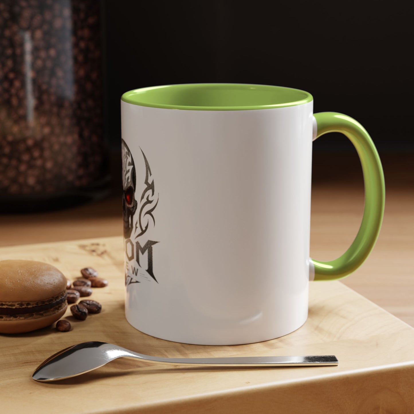 Doom Brew Skull Coffee Mug — Gothic Red-Eye 11/15oz Accent Mug
