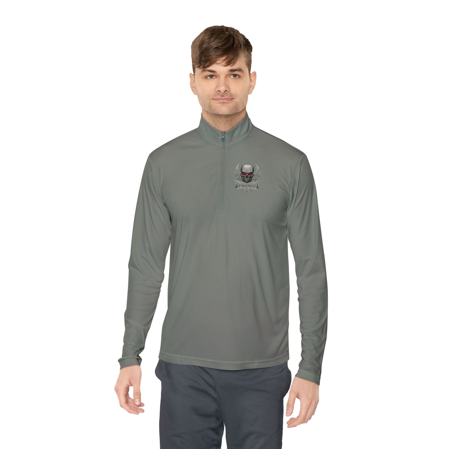 Skull Crest Quarter-Zip Pullover | Doom Brew Official Merch