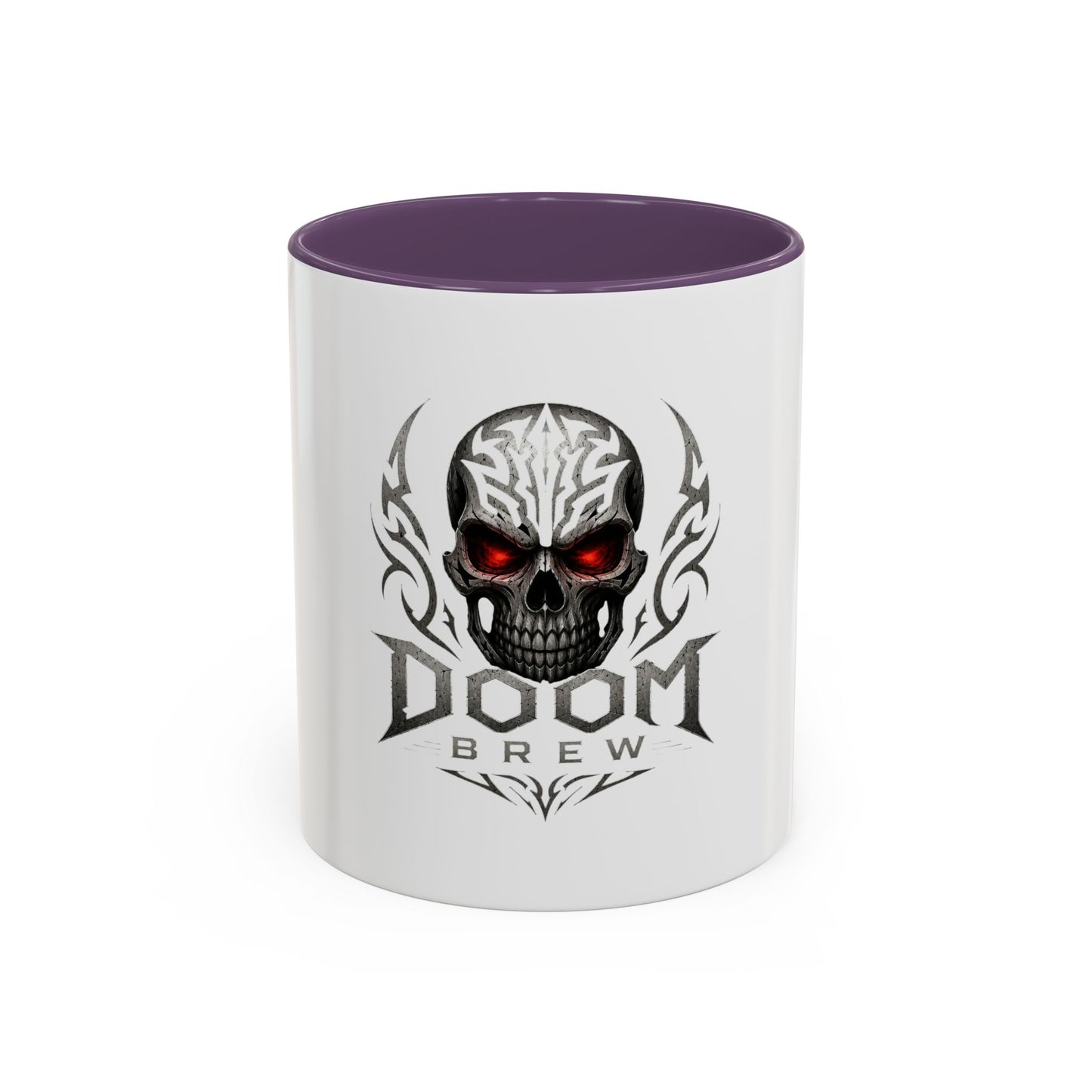 Doom Brew Skull Coffee Mug — Gothic Red-Eye 11/15oz Accent Mug