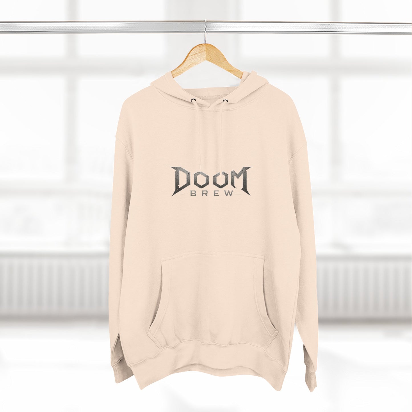 Doom Brew Hoodie — Gothic Logo Fleece Pullover