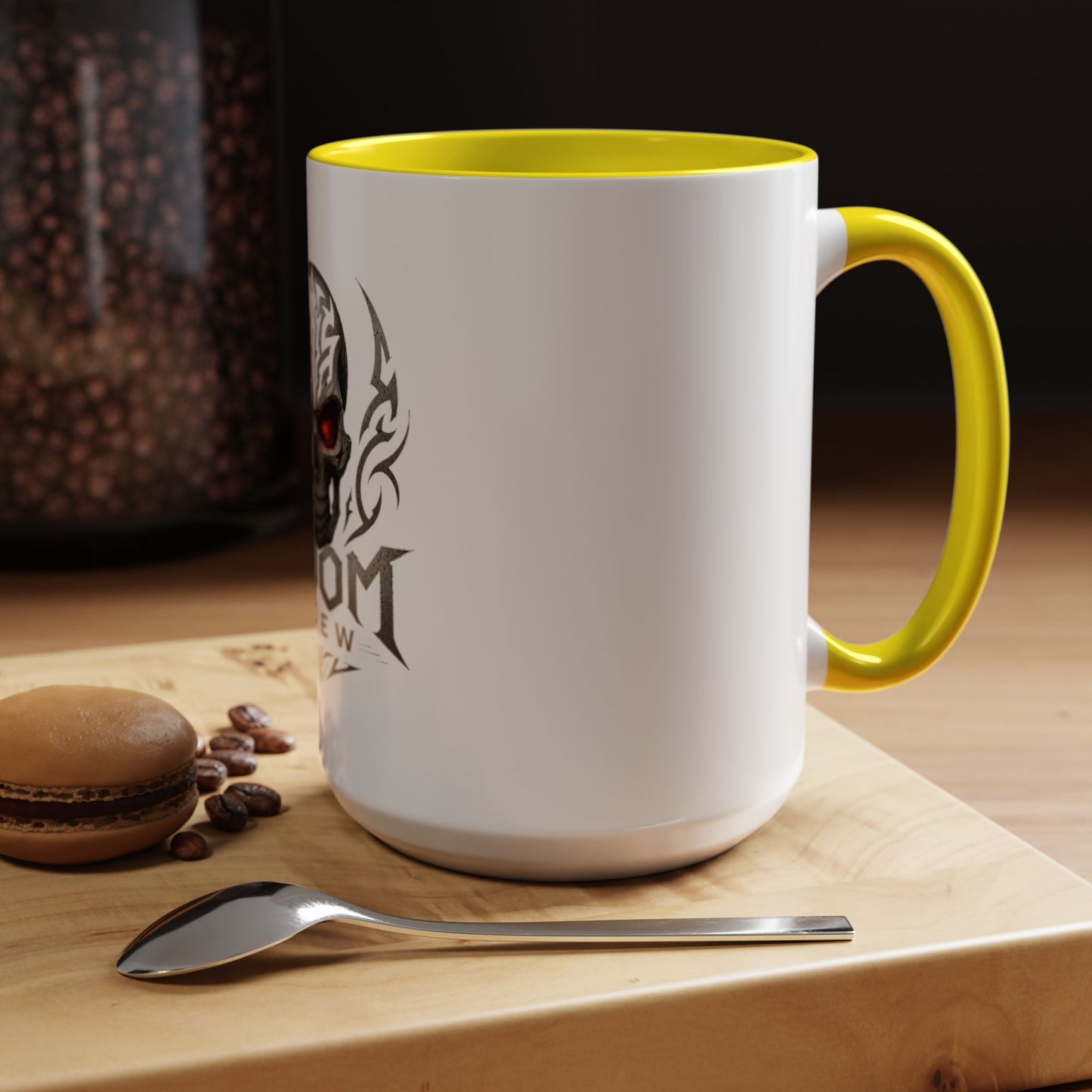 Doom Brew Skull Coffee Mug — Gothic Red-Eye 11/15oz Accent Mug