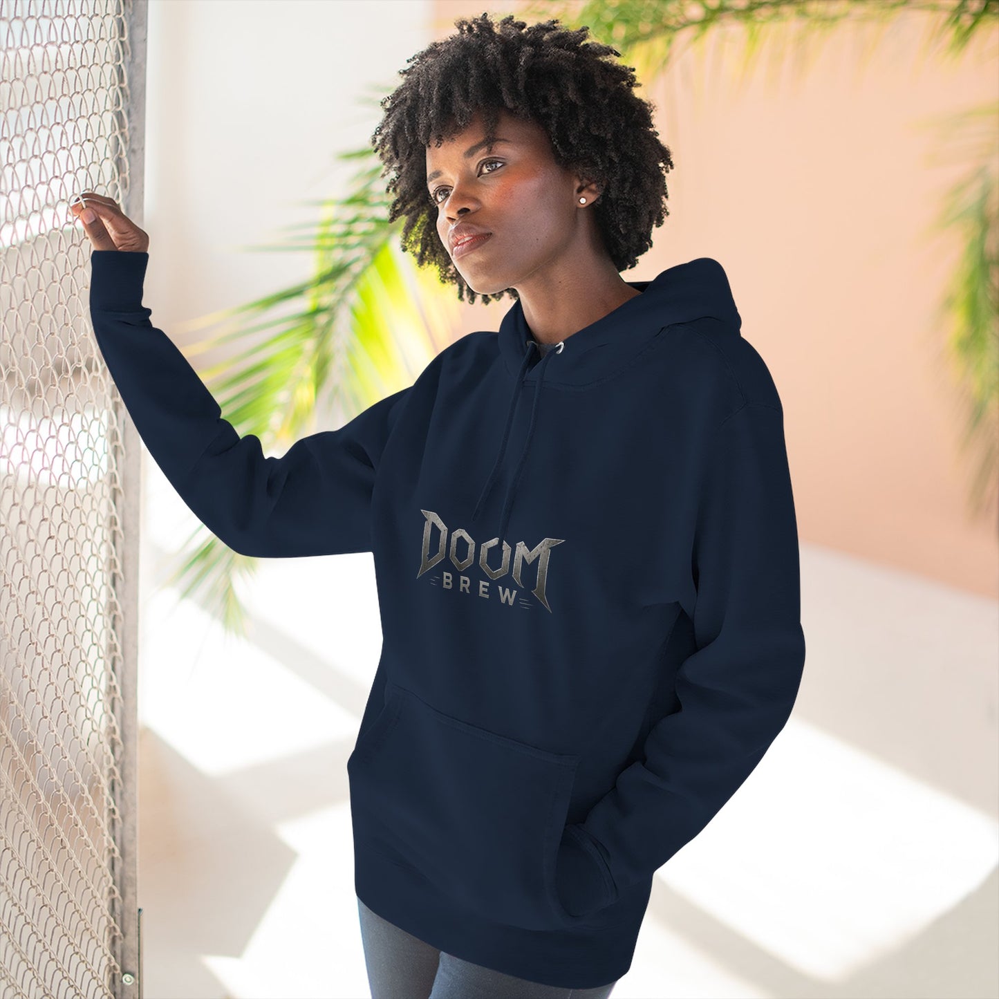 Doom Brew Hoodie — Gothic Logo Fleece Pullover