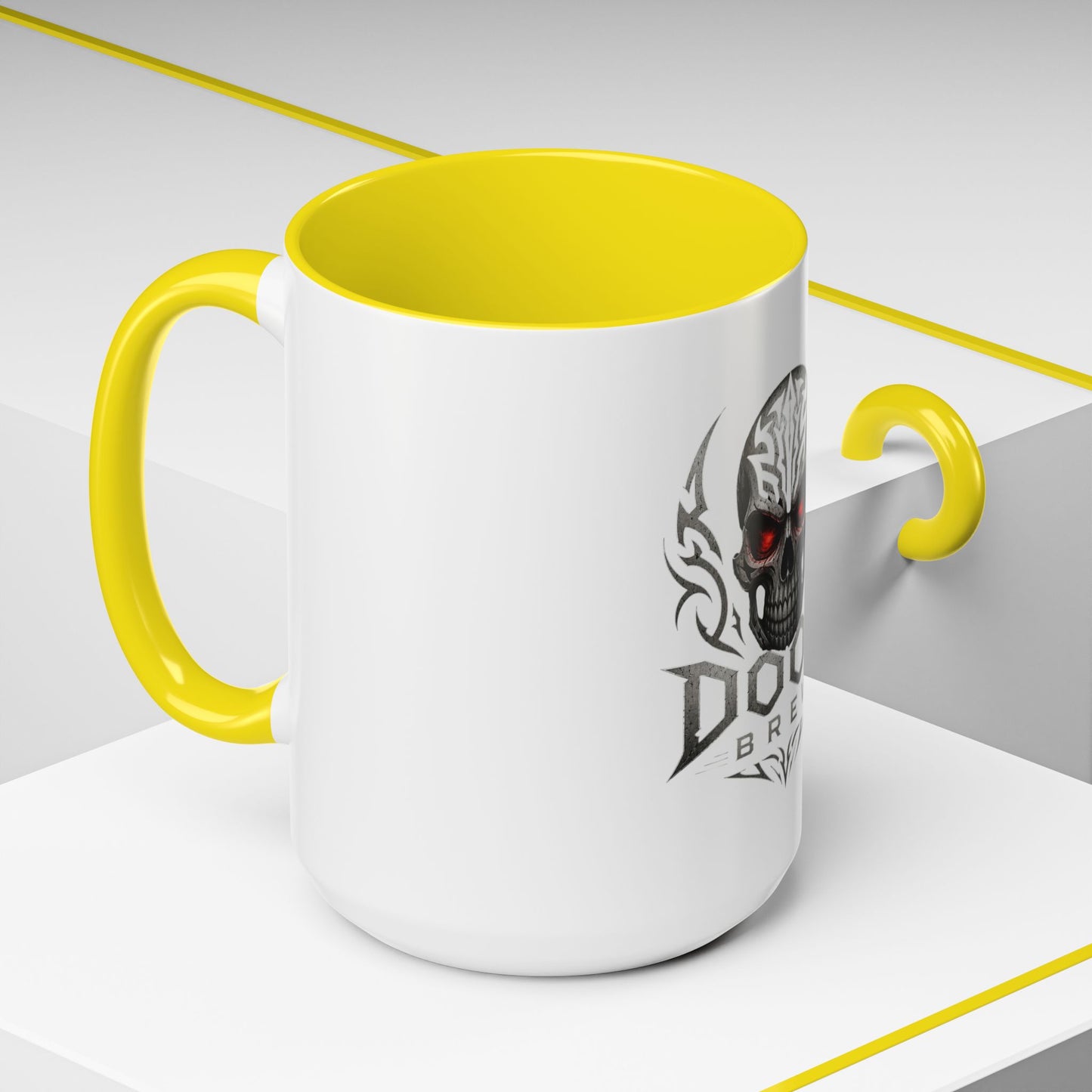 Doom Brew Skull Coffee Mug — Gothic Red-Eye 11/15oz Accent Mug