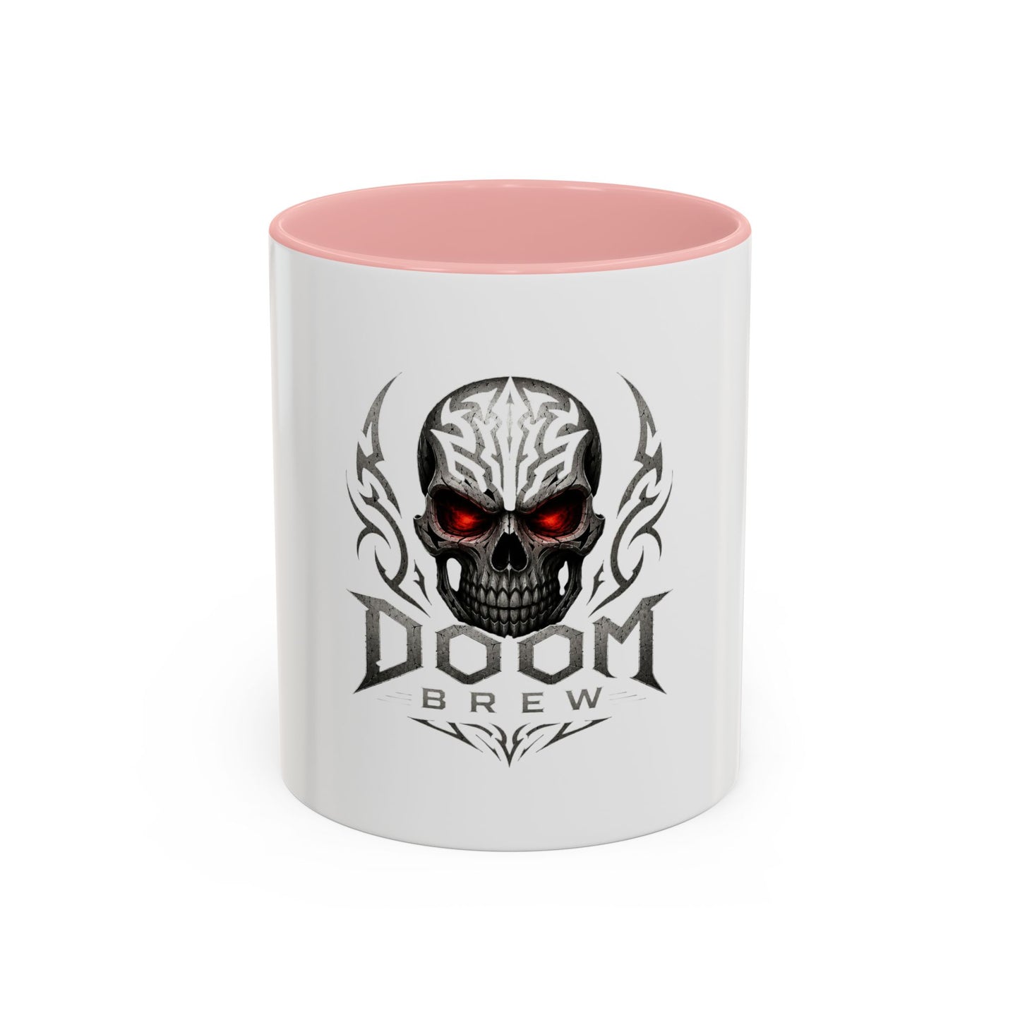 Doom Brew Skull Coffee Mug — Gothic Red-Eye 11/15oz Accent Mug