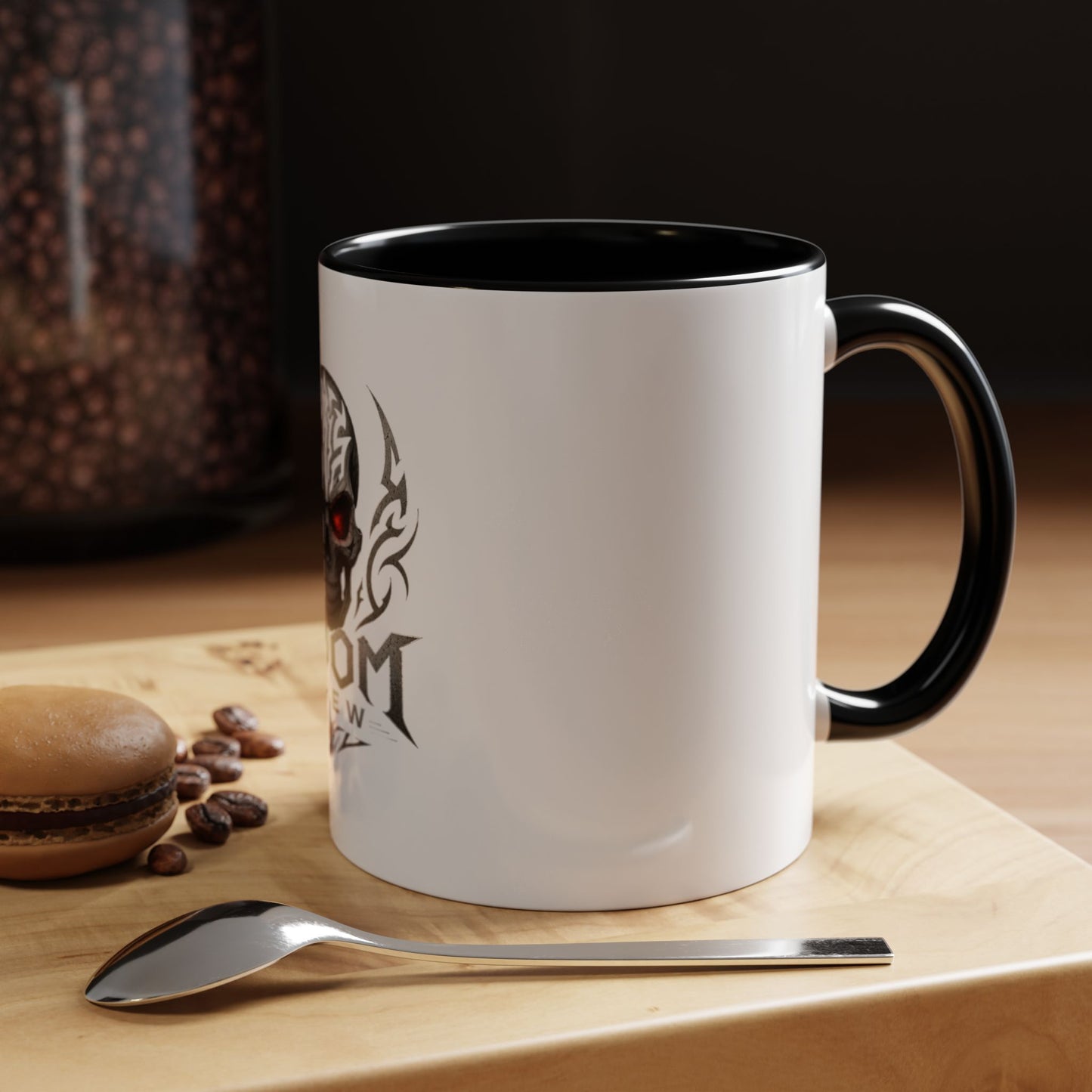 Doom Brew Skull Coffee Mug — Gothic Red-Eye 11/15oz Accent Mug