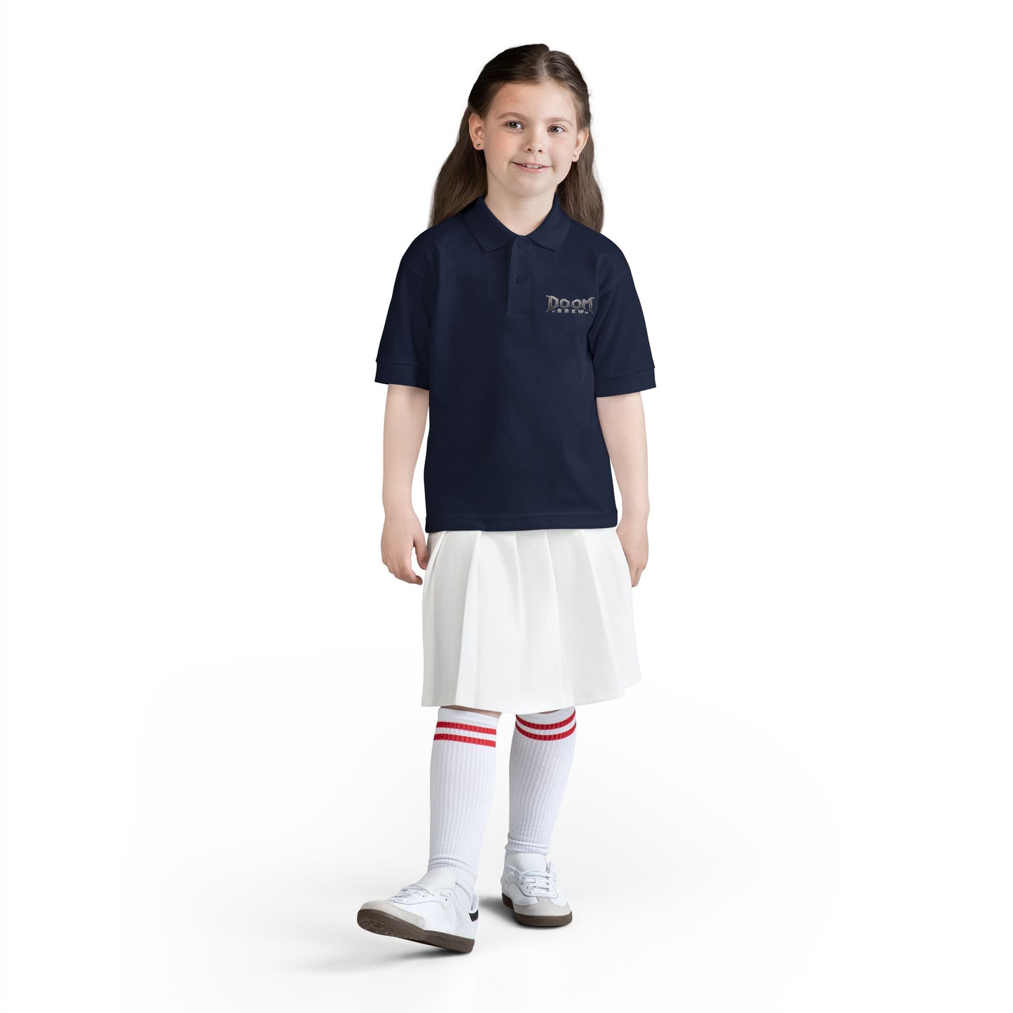 Youth Polo — 'Doom Brew' Logo Kids Jersey Polo Shirt