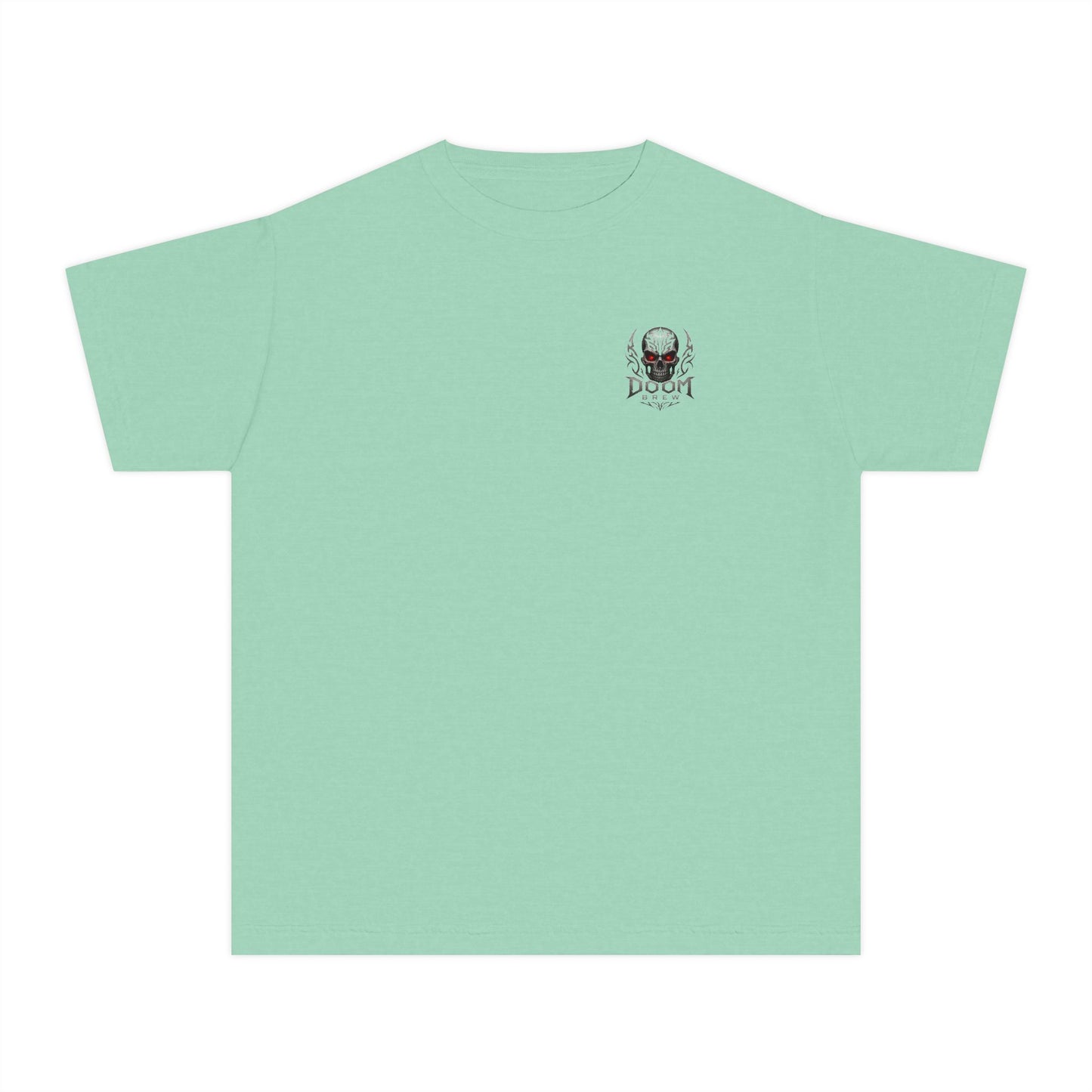 Youth Tee — Doom Brew Graphic Chest Print, Casual Kids Shirt