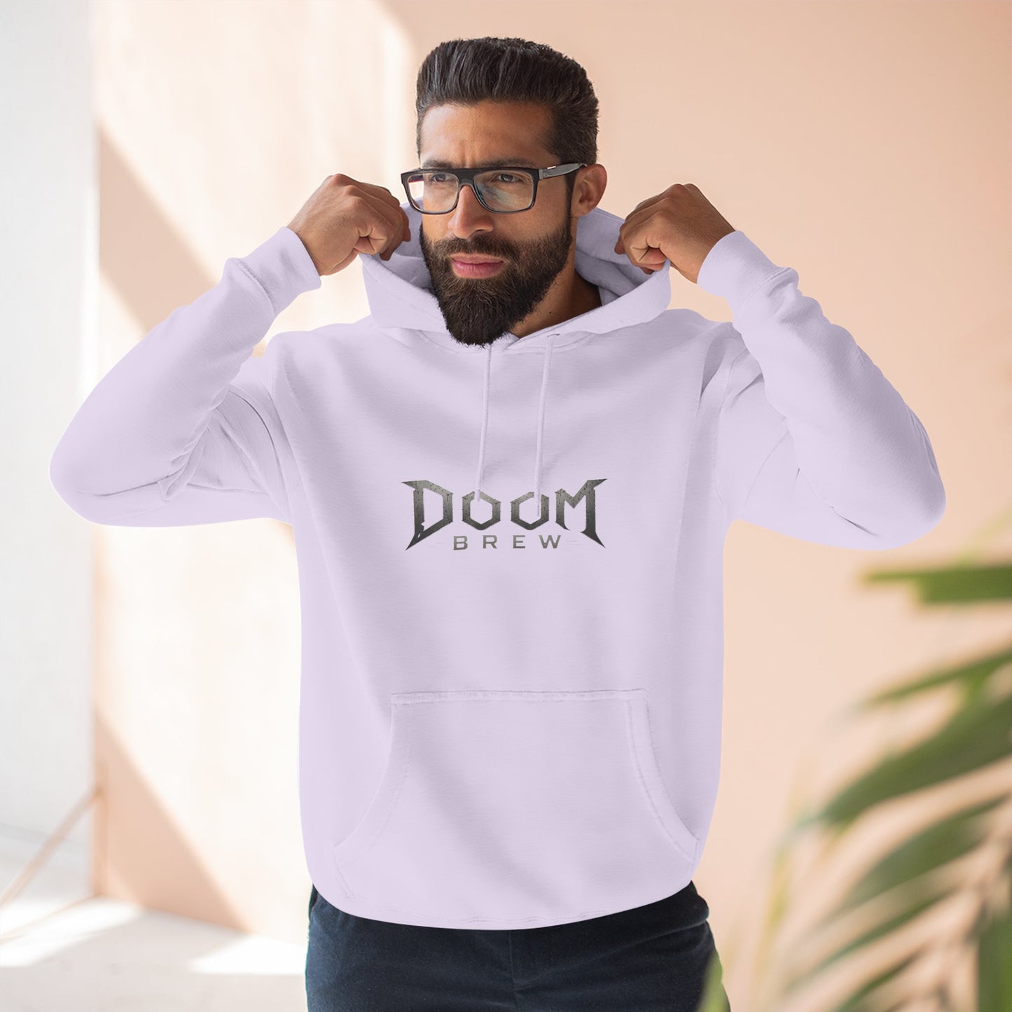 Doom Brew Hoodie — Gothic Logo Fleece Pullover