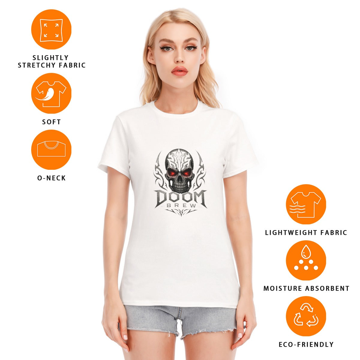 All-Over Print Women's Round Neck T-Shirt | 190GSM Cotton