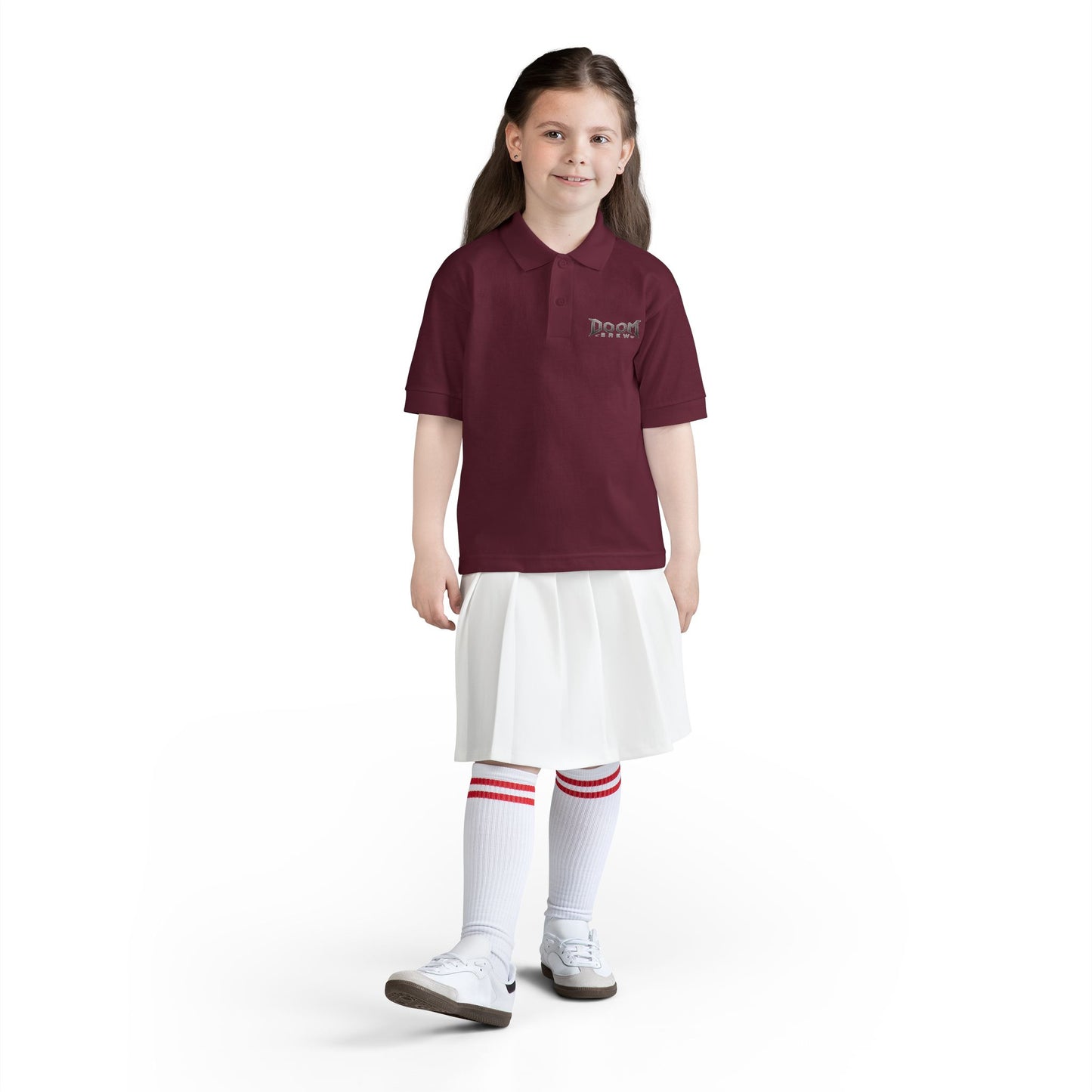 Youth Polo — 'Doom Brew' Logo Kids Jersey Polo Shirt