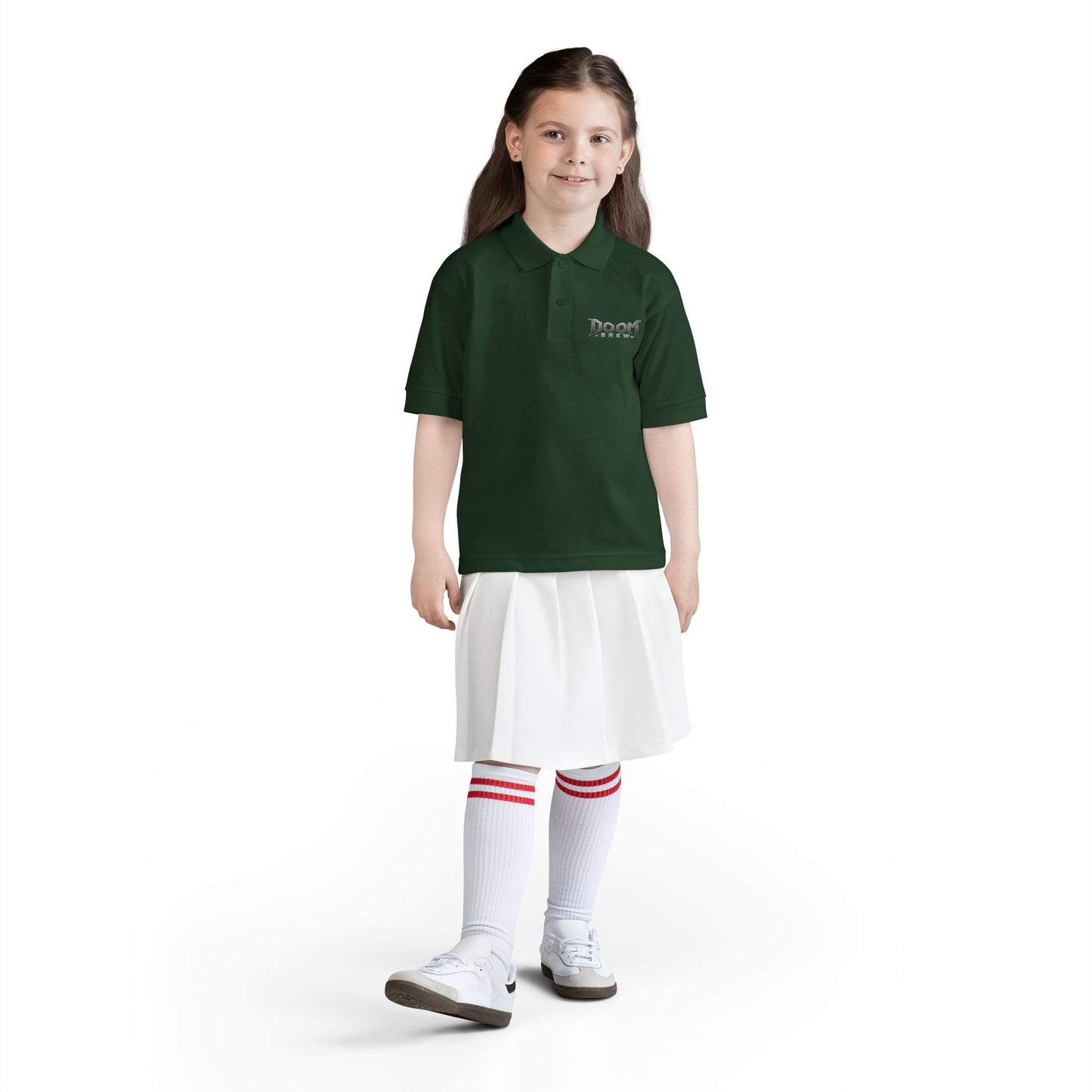 Youth Polo — 'Doom Brew' Logo Kids Jersey Polo Shirt