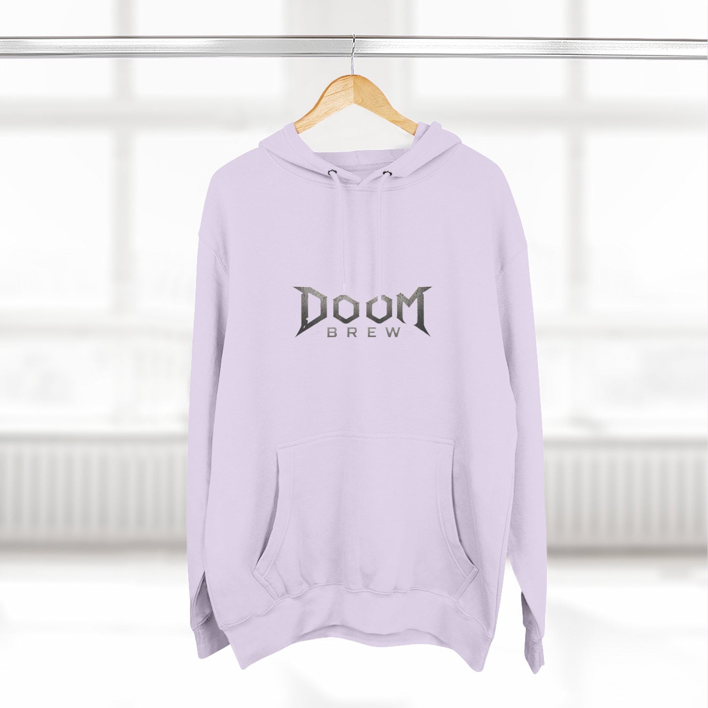 Doom Brew Hoodie — Gothic Logo Fleece Pullover