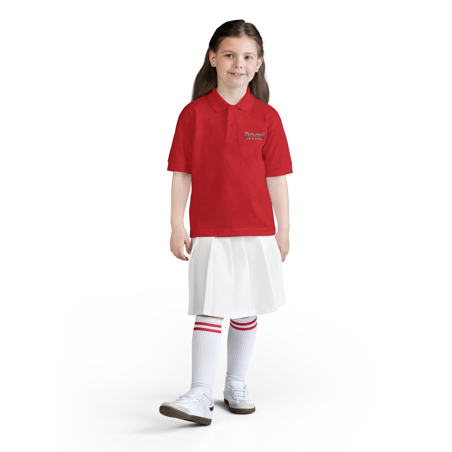 Youth Polo — 'Doom Brew' Logo Kids Jersey Polo Shirt