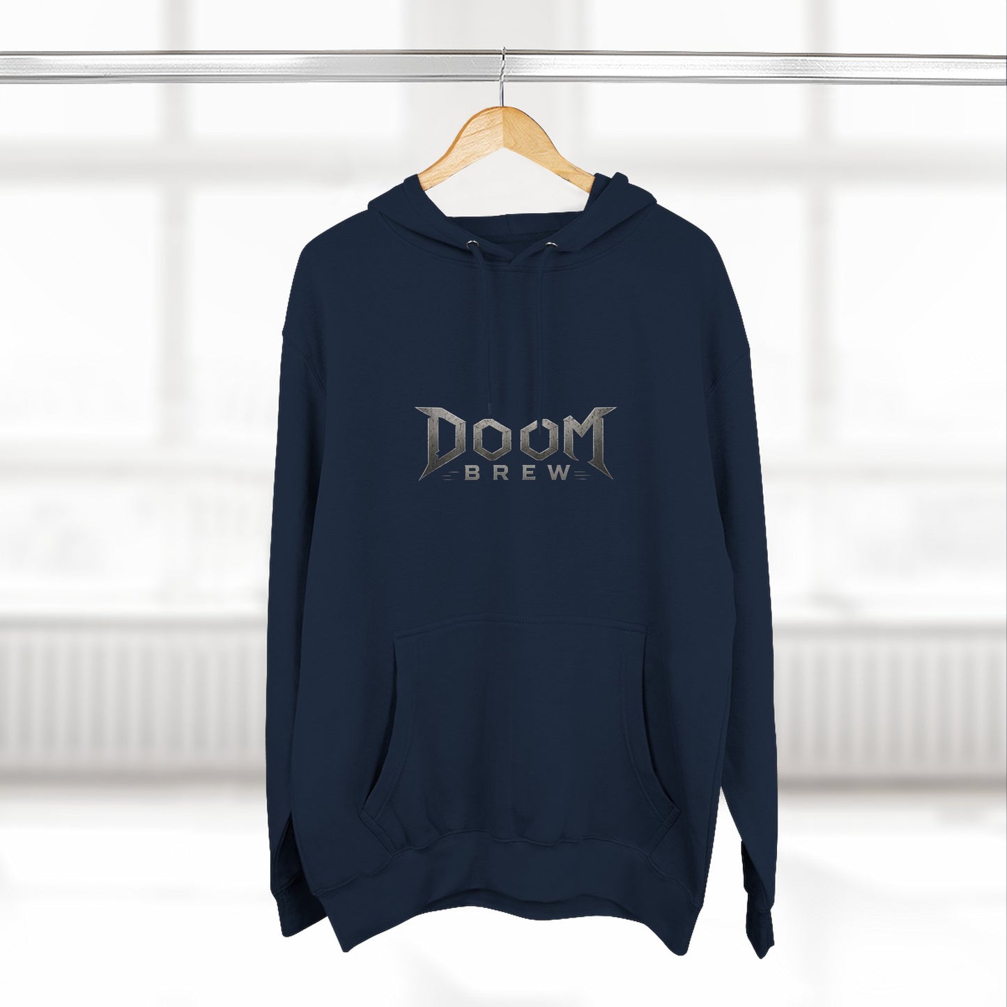 Doom Brew Hoodie — Gothic Logo Fleece Pullover