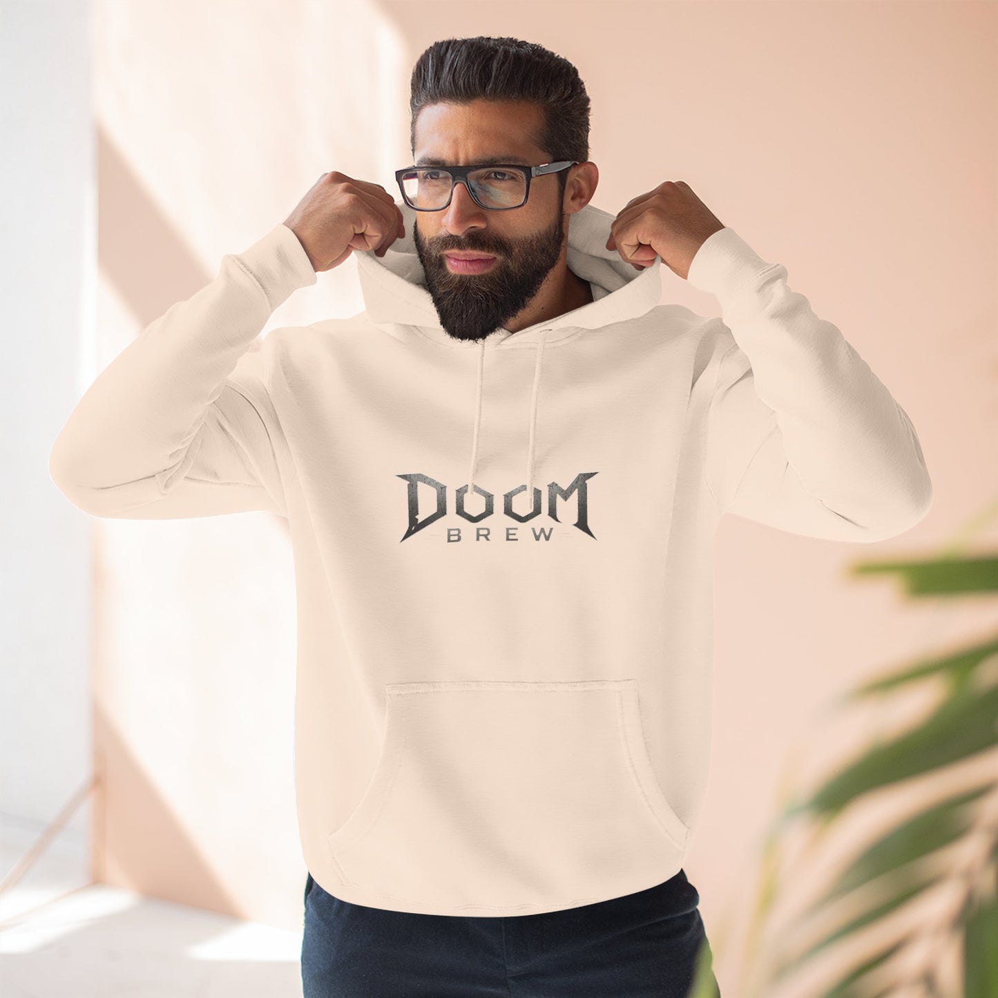 Doom Brew Hoodie — Gothic Logo Fleece Pullover