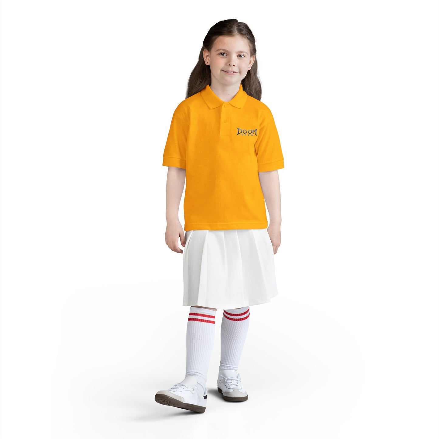 Youth Polo — 'Doom Brew' Logo Kids Jersey Polo Shirt