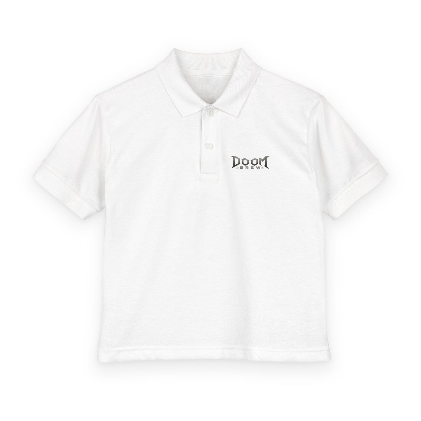 Youth Polo — 'Doom Brew' Logo Kids Jersey Polo Shirt