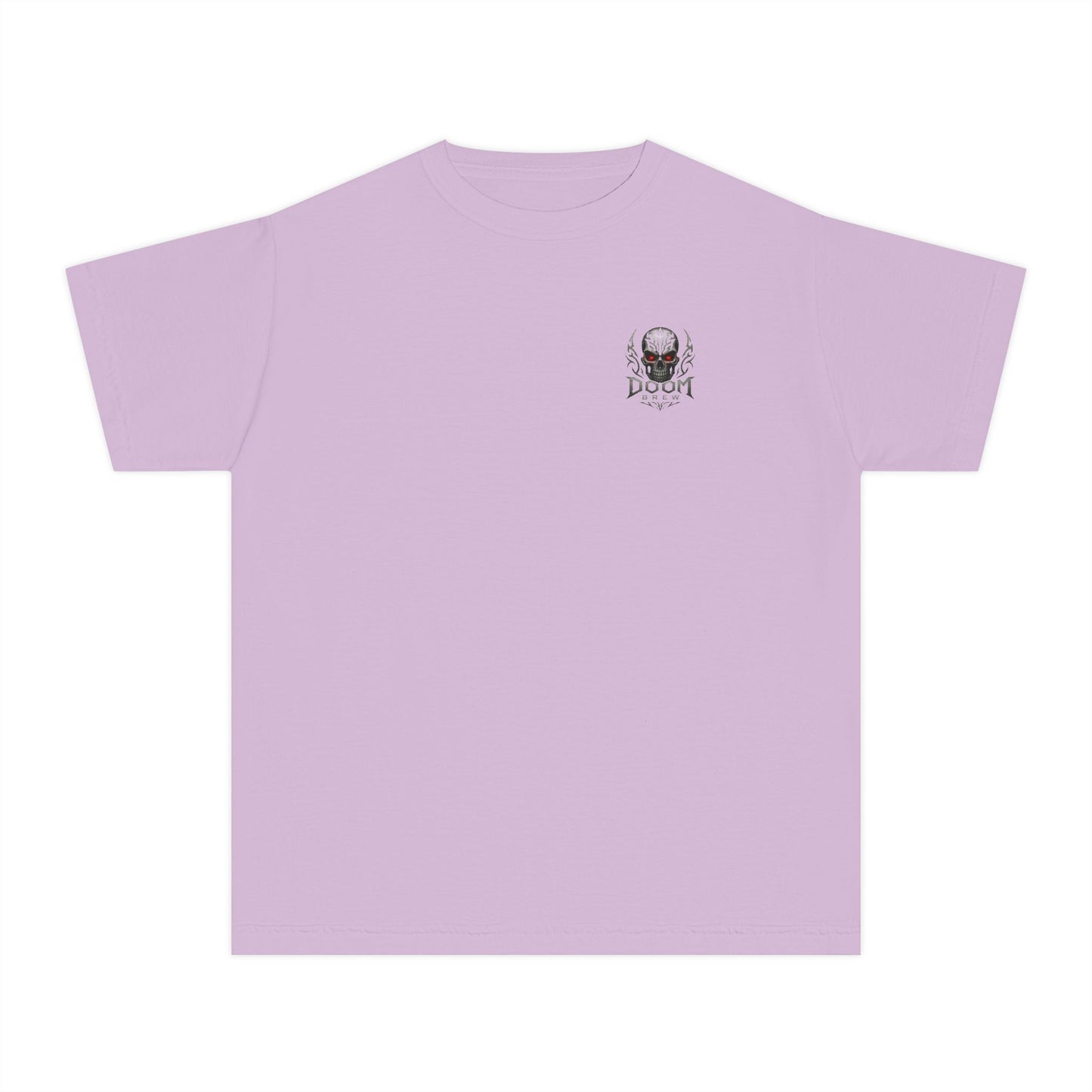 Youth Tee — Doom Brew Graphic Chest Print, Casual Kids Shirt