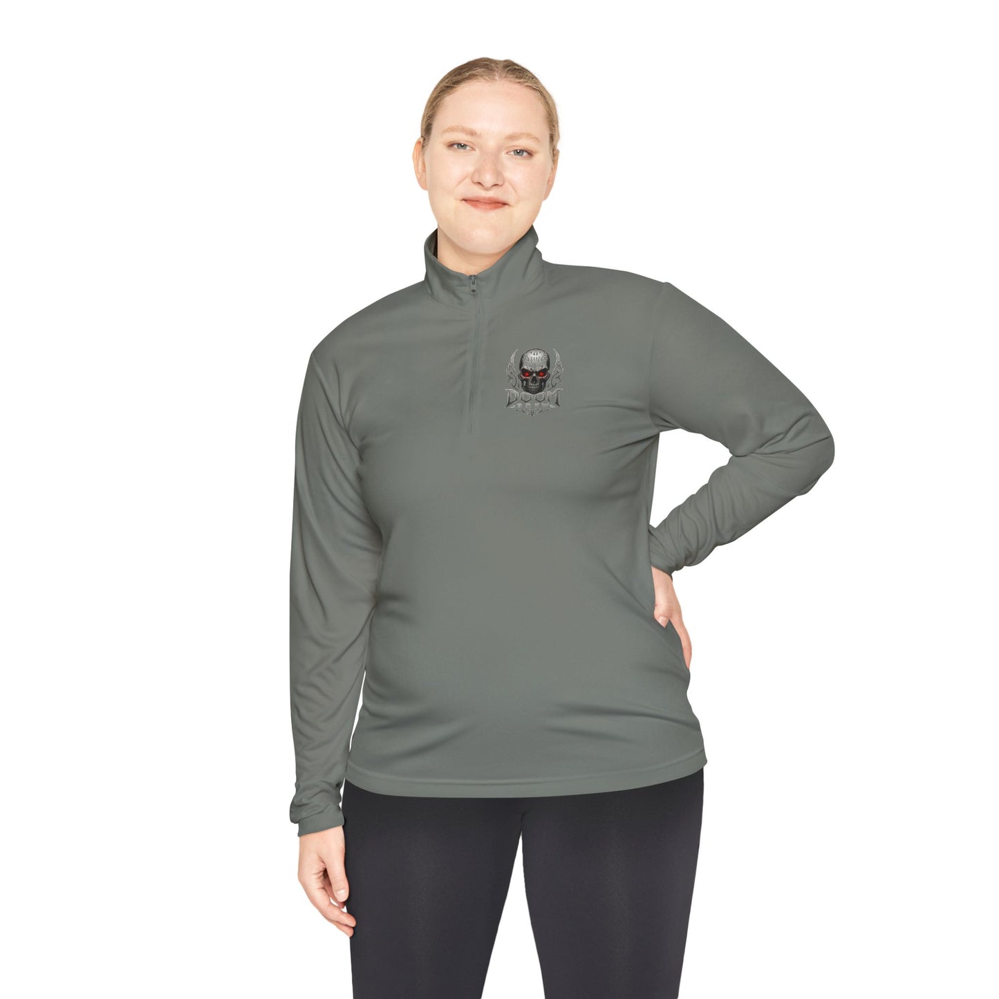 Skull Crest Quarter-Zip Pullover | Doom Brew Official Merch