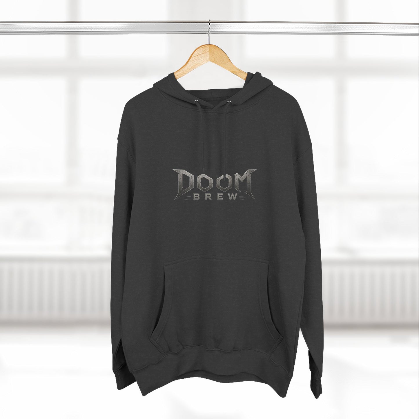Doom Brew Hoodie — Gothic Logo Fleece Pullover