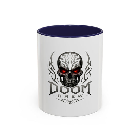 Doom Brew Skull Coffee Mug — Gothic Red-Eye 11/15oz Accent Mug